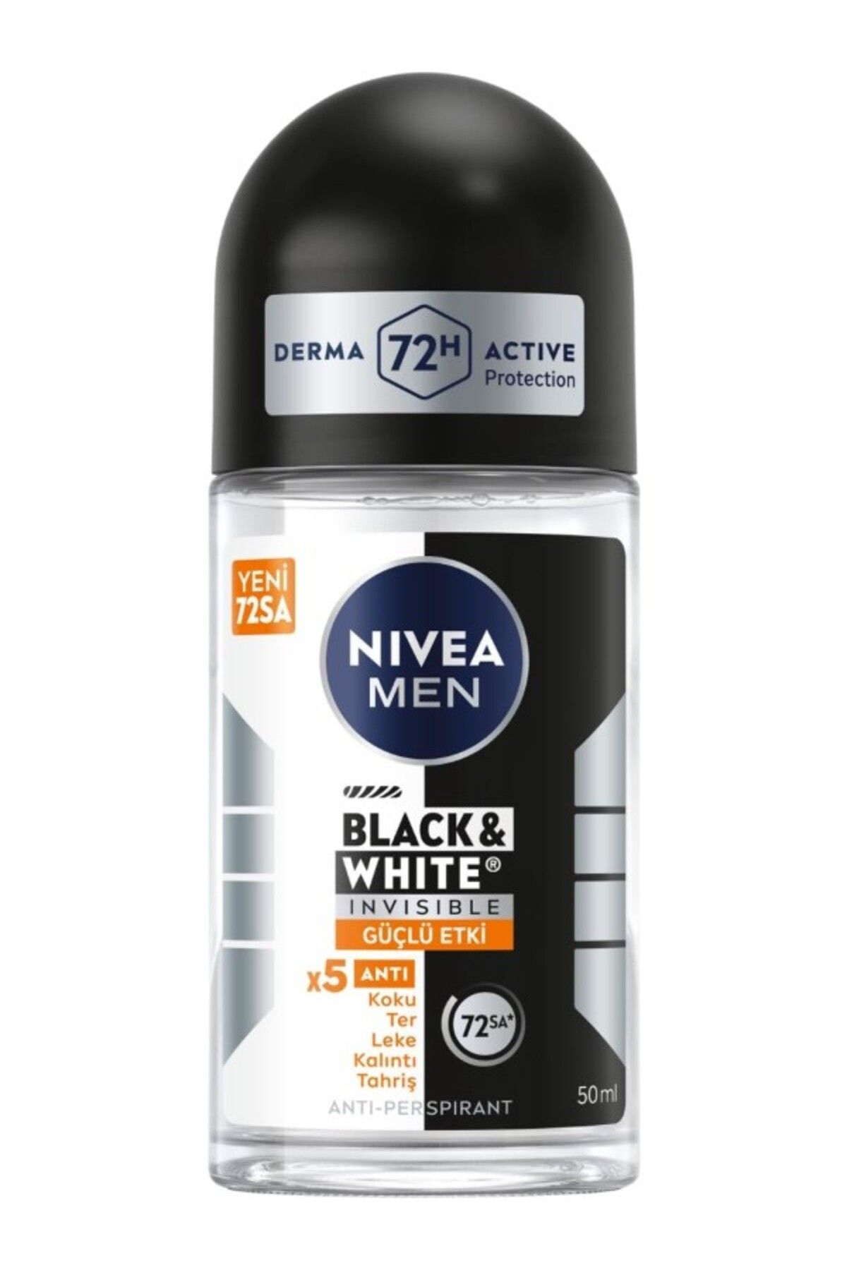ShopZum Men Erkek Roll On Deodorant Black&Amp;White Invisible Güçlü Etki 50 Ml,72 Saat Anti-Perspirant