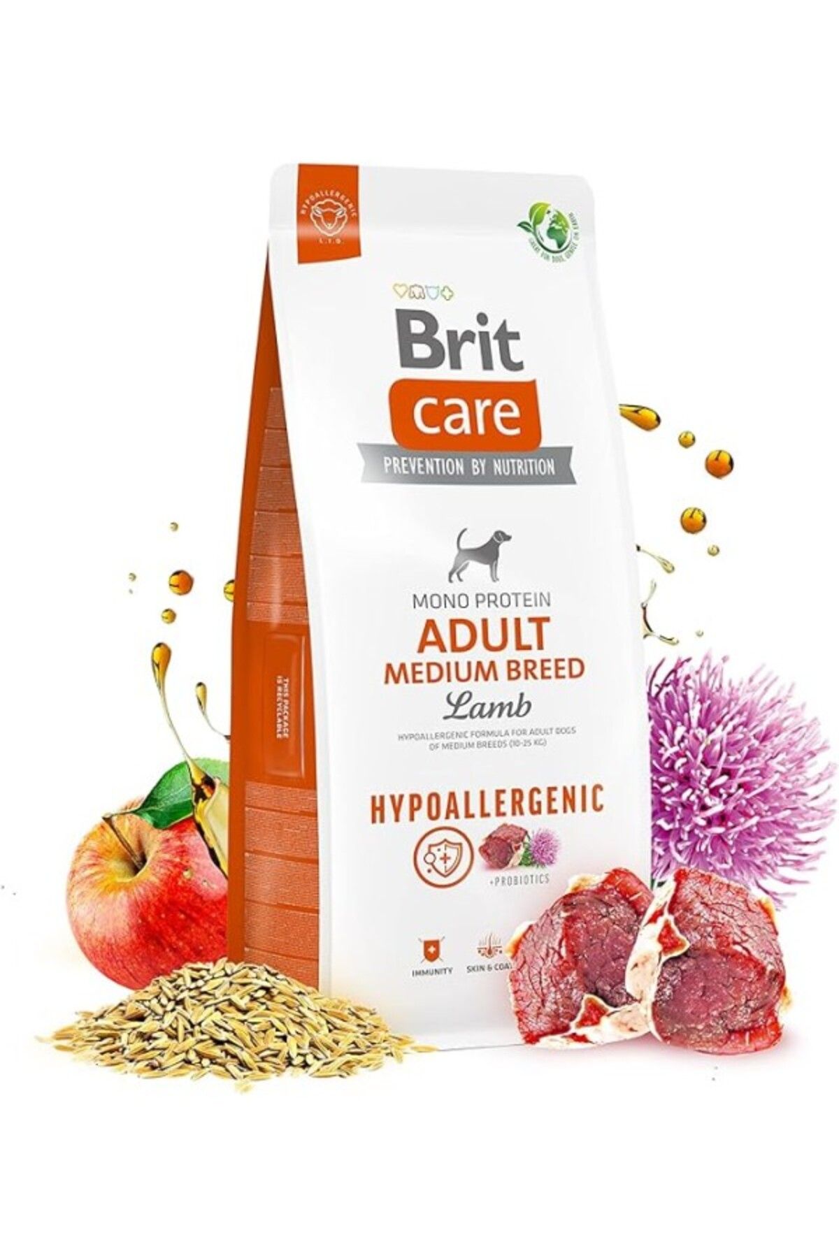 ShopZum Brit Care Adult Medium Breed, Orta Irk - Yetişkin Köpekler İçin, Tek Proteinli, Hipoalerjenik, Kuzu