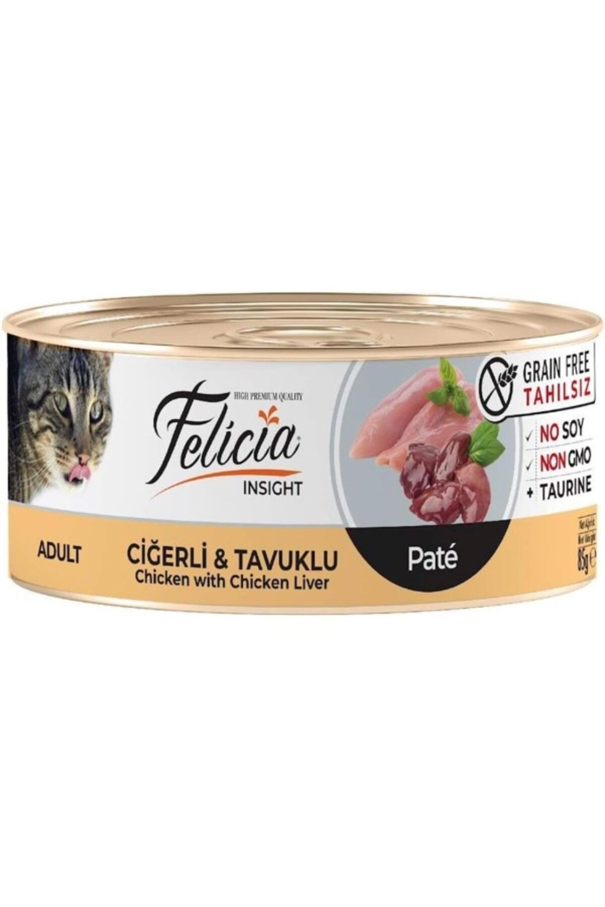 ShopZum Felicia Yaş Maması, Ciğerli-Tavuklu Kıyılmış, Tahılsız, 85 G