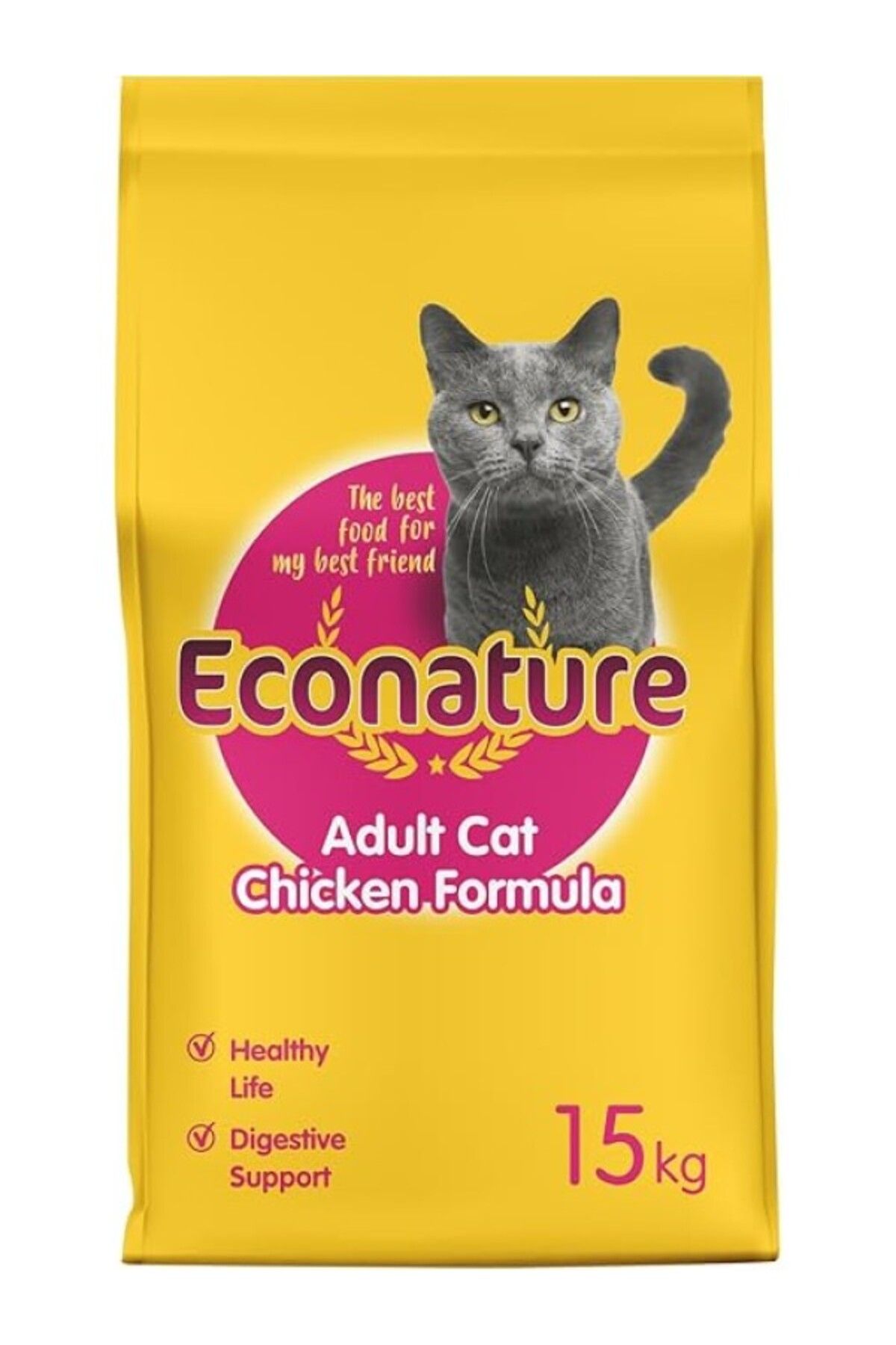 ShopZum Econature Sarı Ambalaj Tavuklu Yetişkin Kedi Maması 15kg