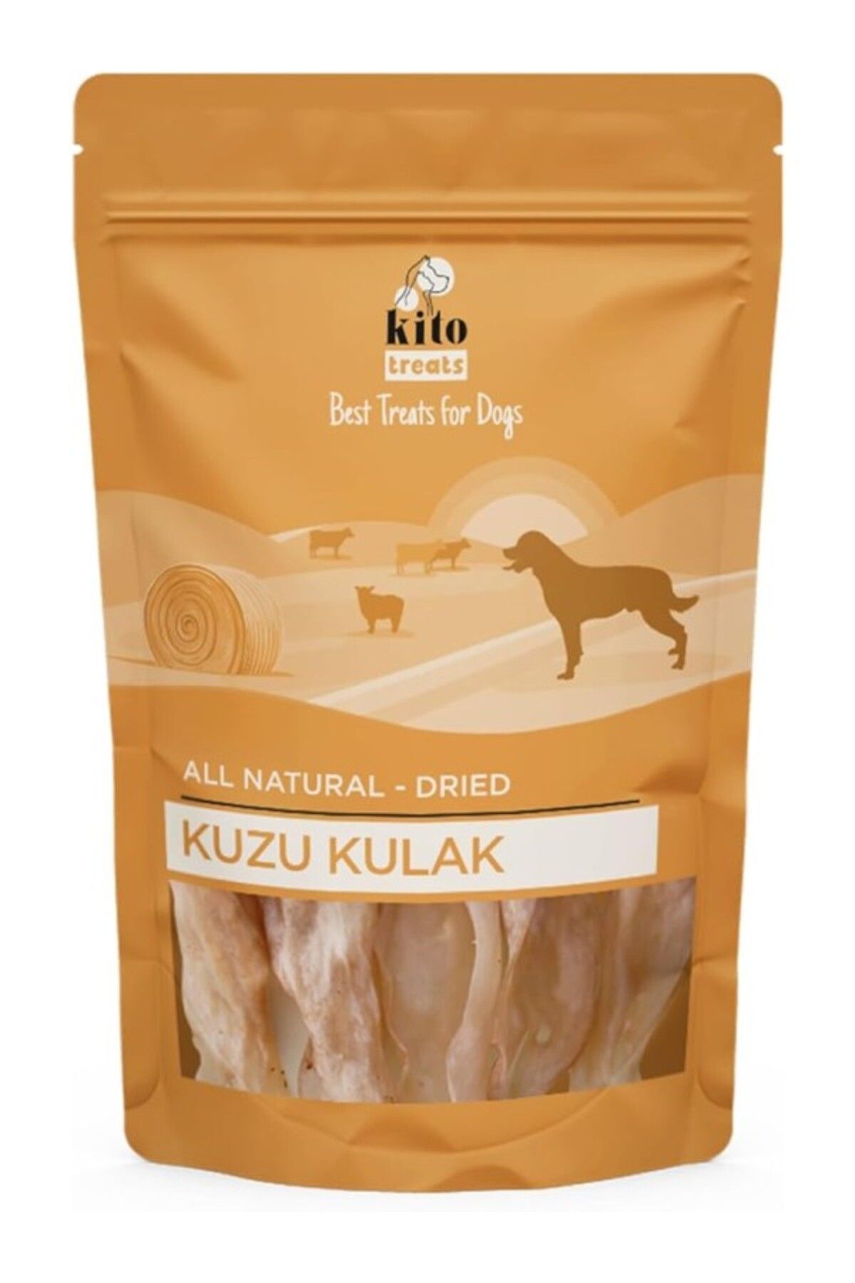 ShopZum Kito Kurutulmuş Kuzu Kulak Çiğnemelik Köpek Ödül Maması %100 Doğal, Glutensiz, Organik 100 Gr