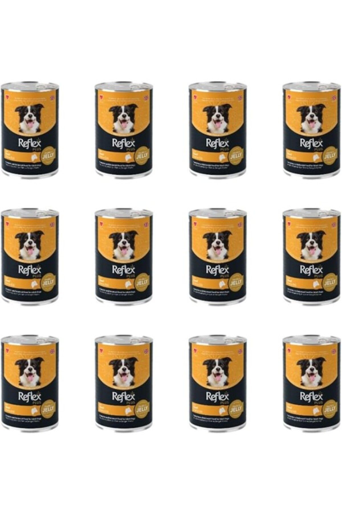 ShopZum Plus Pate İçinde Et Parçacıklı Dana Etli Yetişkin Köpek Konservesi 395 Gr (12 Adet)