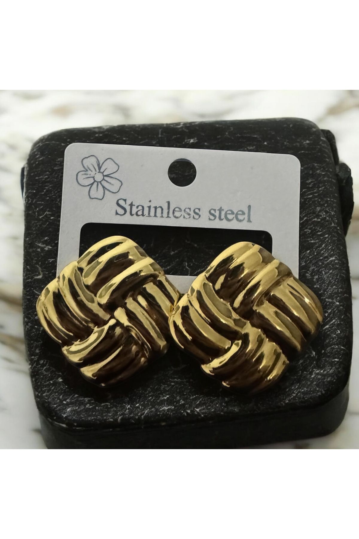 Mojo Jewellery Gold Paslanmaz Çelik Girdap Model Küpe