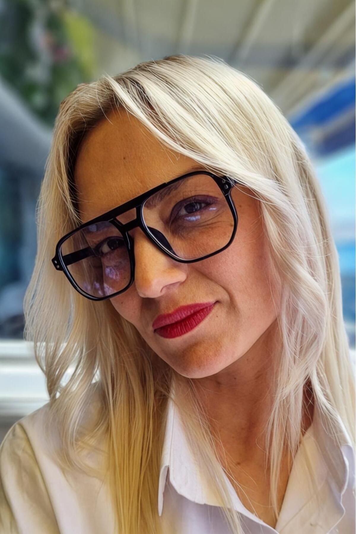 Uniquetrenders Unisex Marlow Mavi Işık Korumalı Dinlendirici Kare Model Ekran Gözlüğü