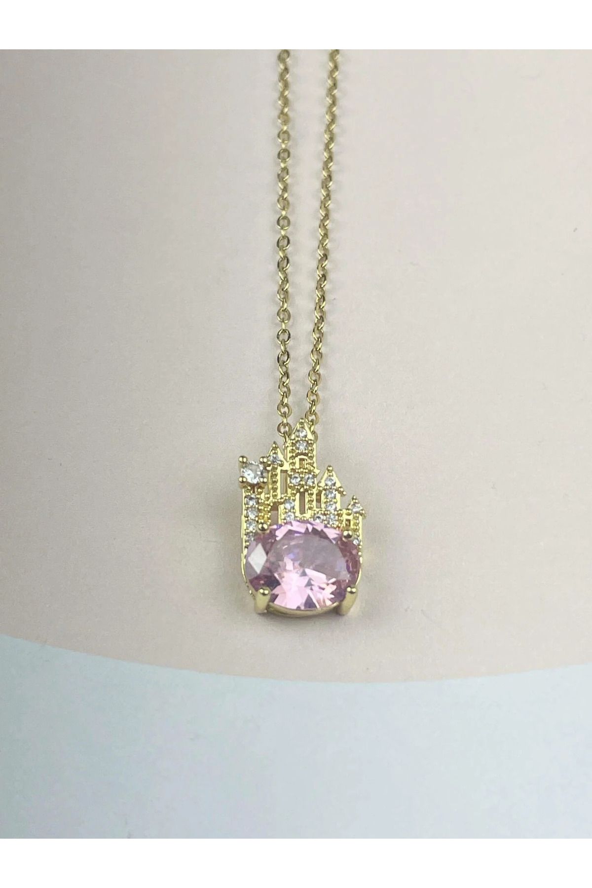 LAVİNYAMJEWELLERY ÇELİK MOR ZİRKON TAŞLI KOLYE 316L