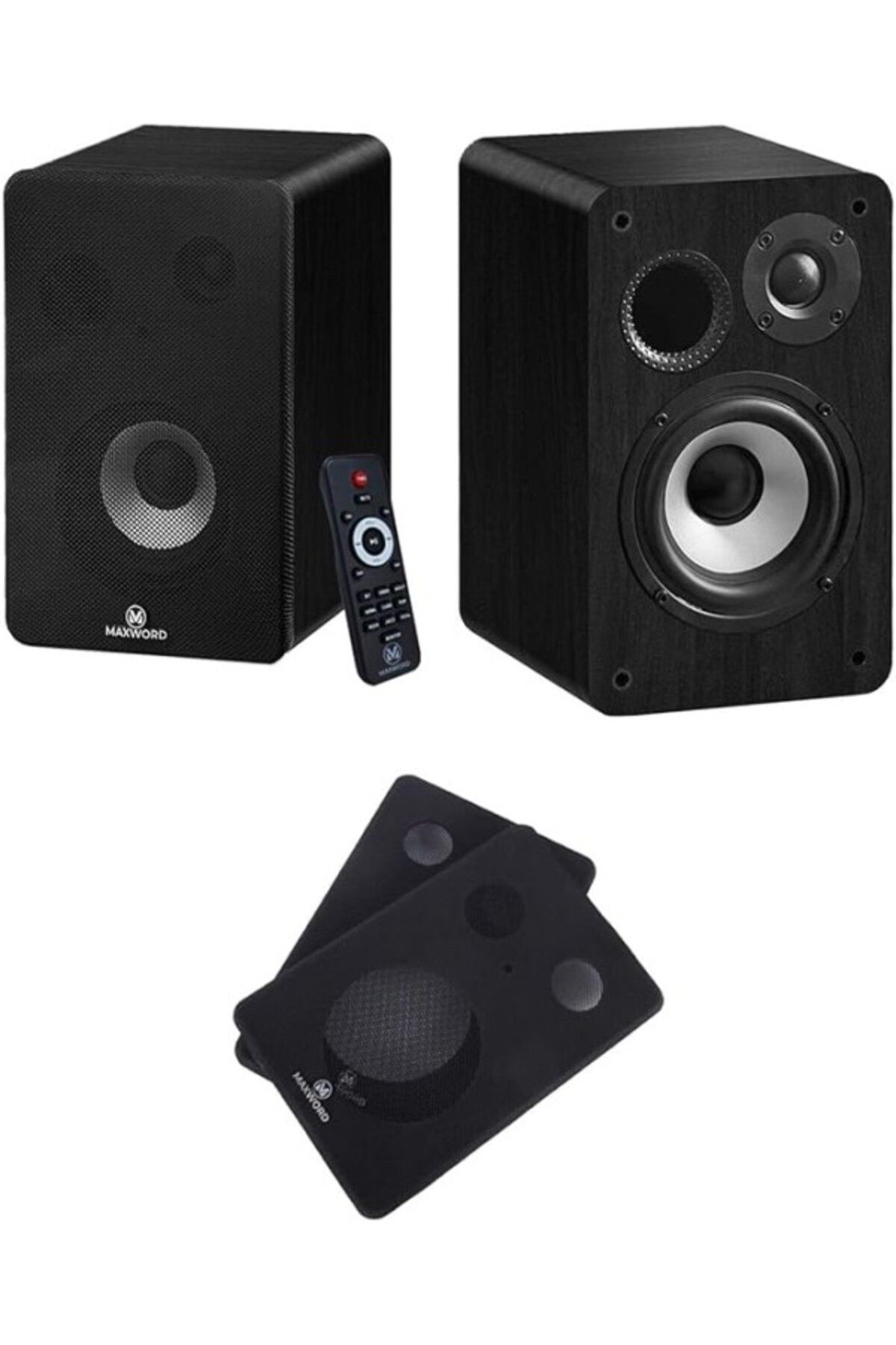 ShopZum Maxword Rm-400Bk Aktif Stüdyo Referans Monitörü 4 İnç Çift Bluetooth Usb 140 Watt