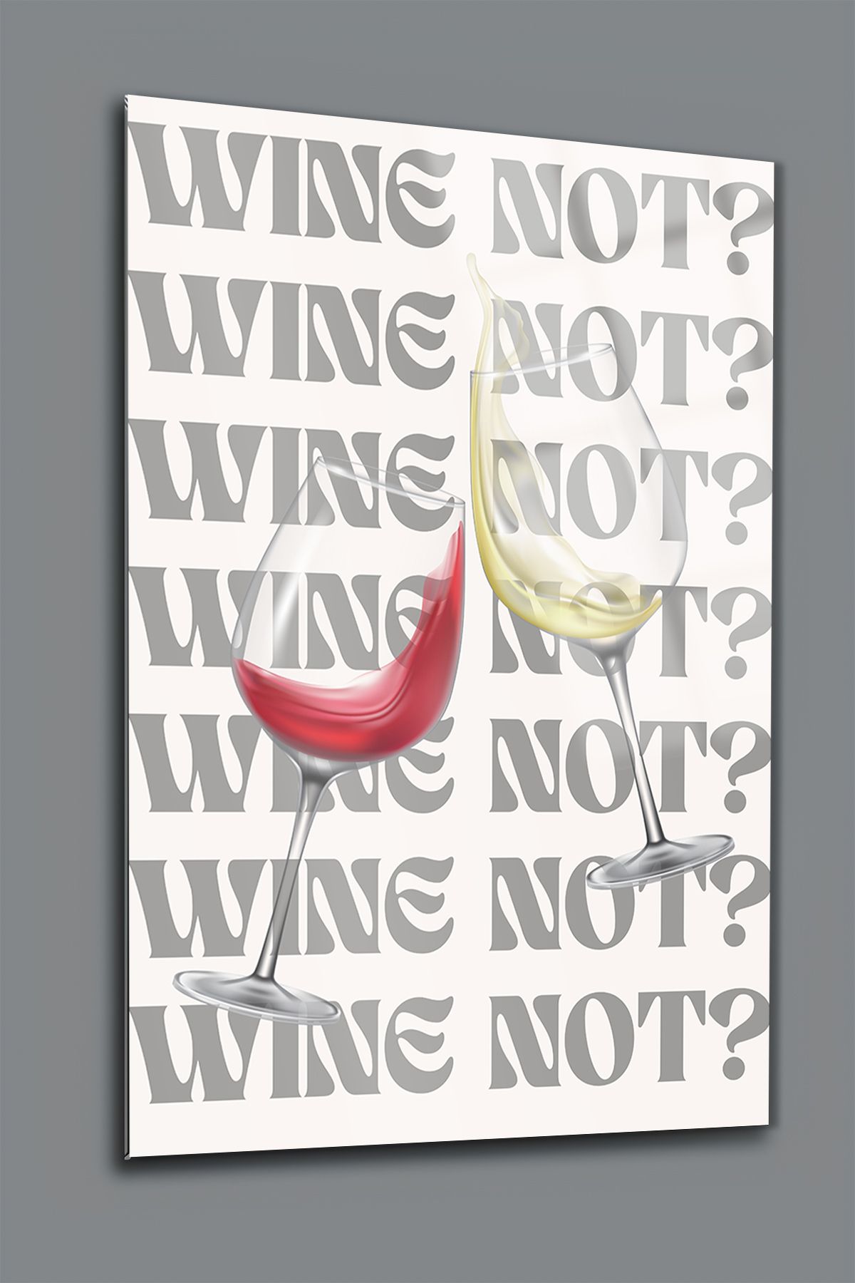 glassartdesign Wine Not Cam Tablo-Salon Tablosu-Sürrealist Tablo