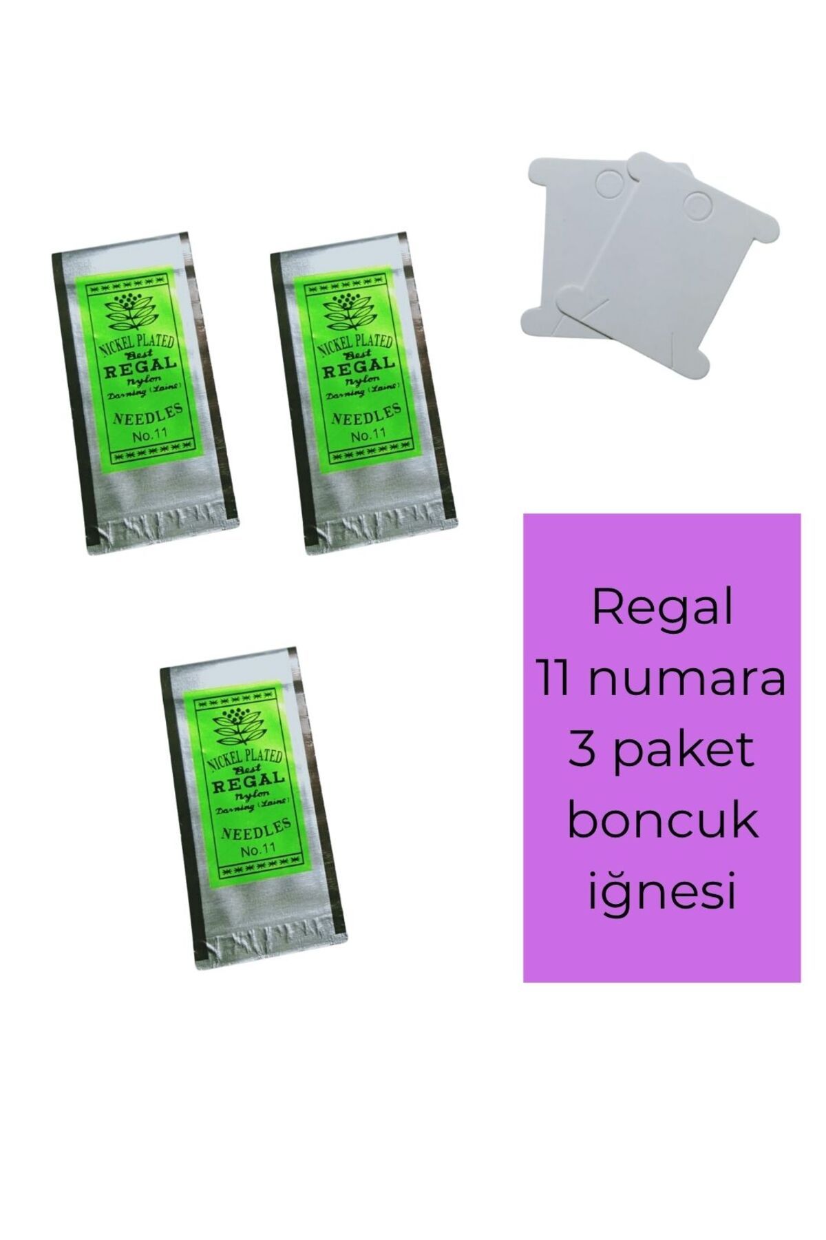 Eskişehir hobi sanat Regal 11 Numara 3 Paket 4 Cm Gold Kum Boncuk Iğnesi Miyuki iğnesi Ve 2 Adet Iplik Sarma Kartı