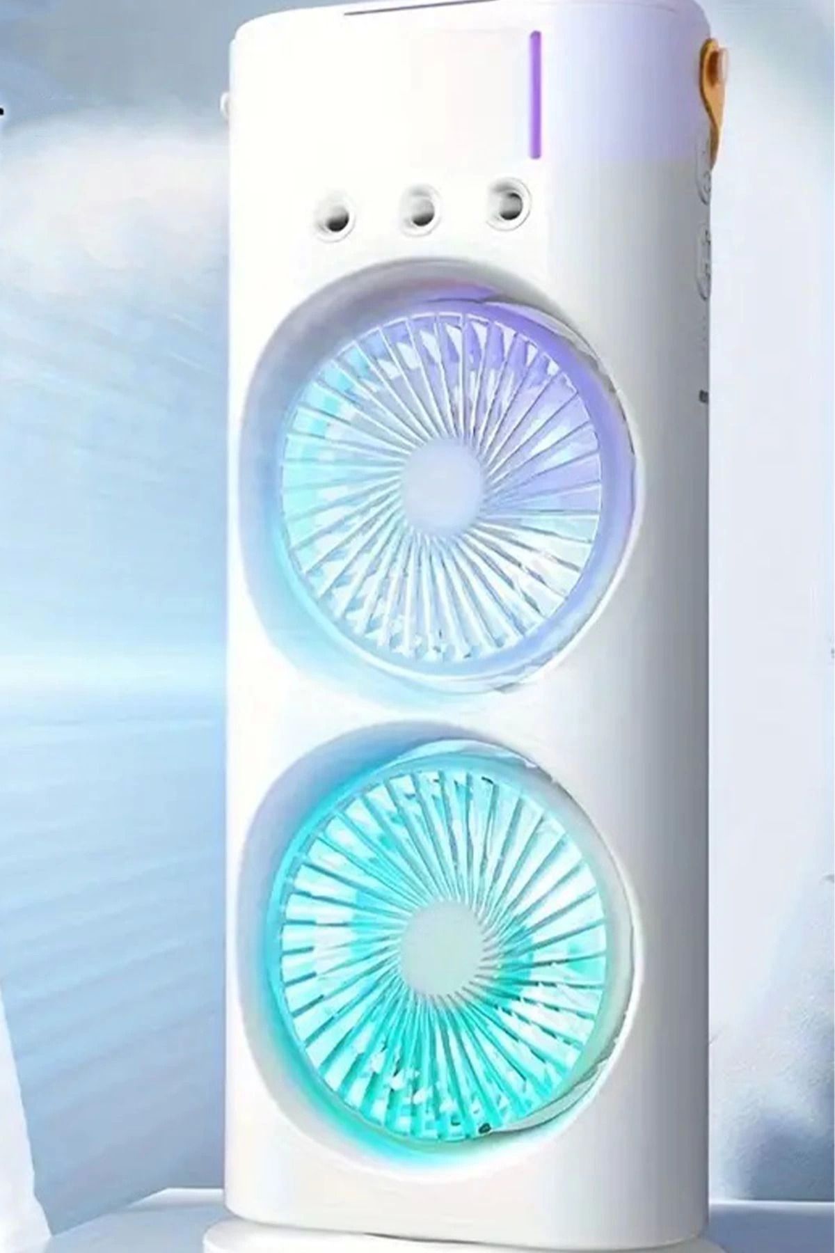 MELFSHOP Masaüstü Taşınabilir Buzlu Vantilatör Su Soğutmalı Led Işıklı Soğutucu Fan