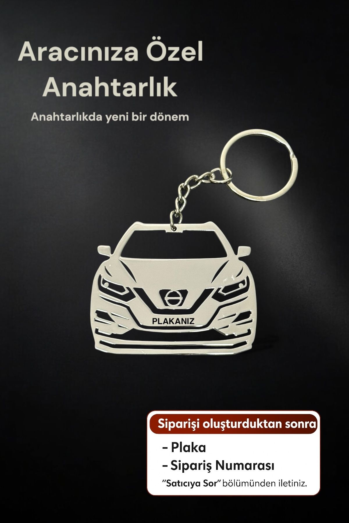 PROCAART Kişiye Özel Nissan Qashqai Paslanmaz Çelik Anahtarlık