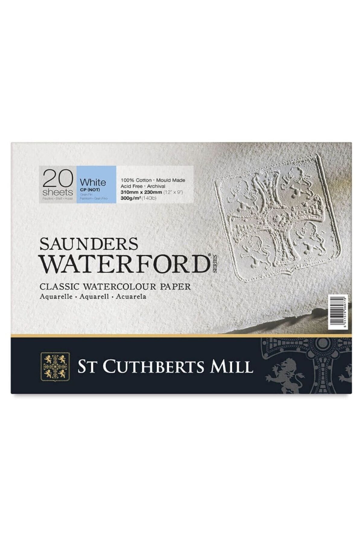 SAUNDERS Waterford Sulu Boya Defteri %100 Pamuk 300gr 31X23cm Soğuk Basım İnce Doku