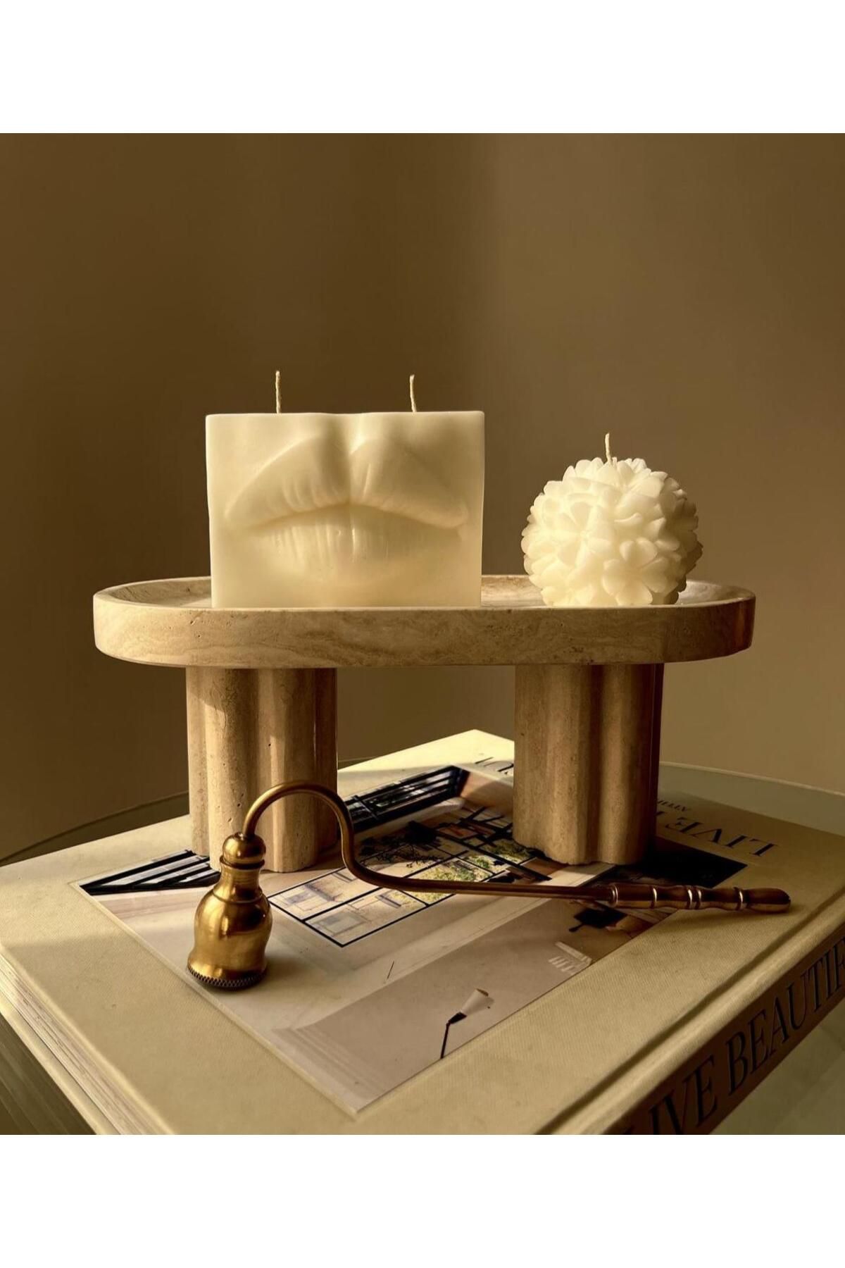 SCA CANDLE Dekoratif Mum gül mum çiçek Kırık Beyaz Tekli ürün