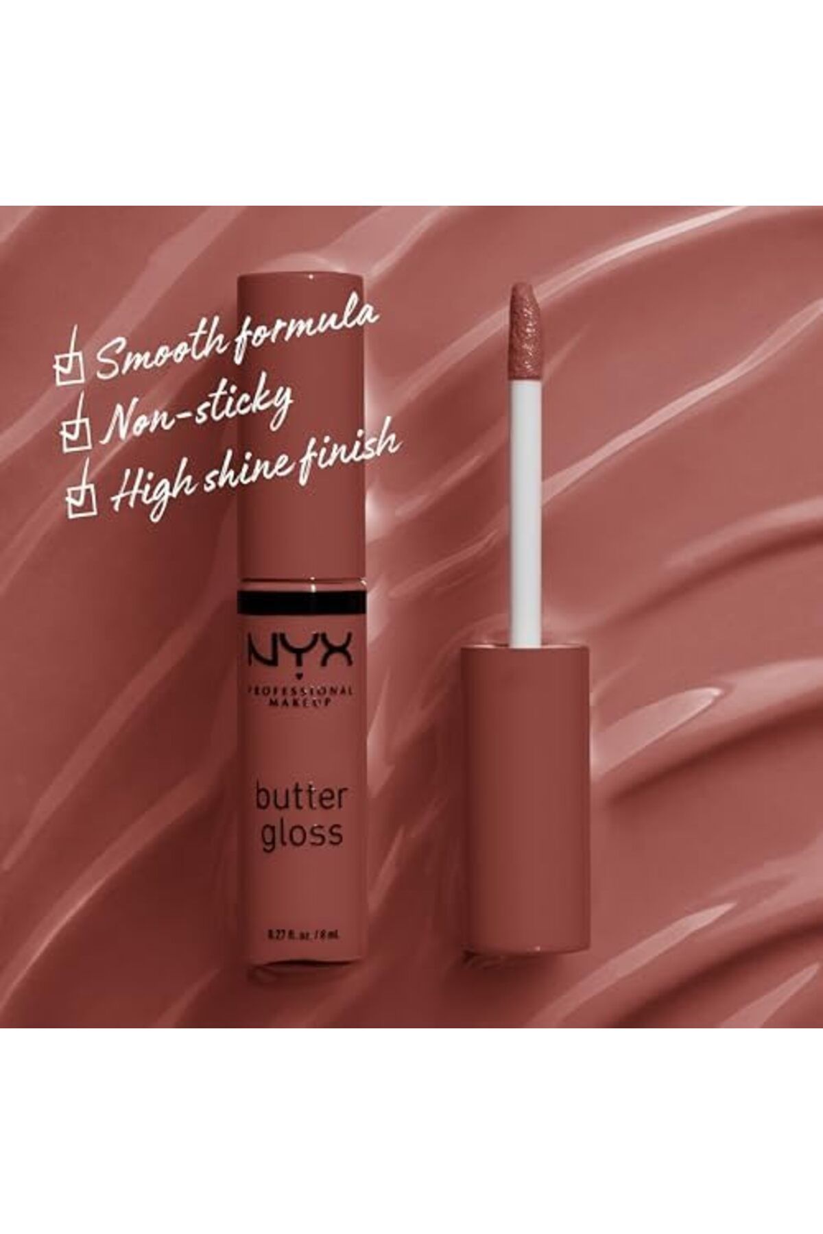 NYX Professional Makeup-NYX PROFESSIONAL MAKEUP Butter Gloss, Non-Sticky Lip Gloss - Shade: Praline (Deep Nude) 4