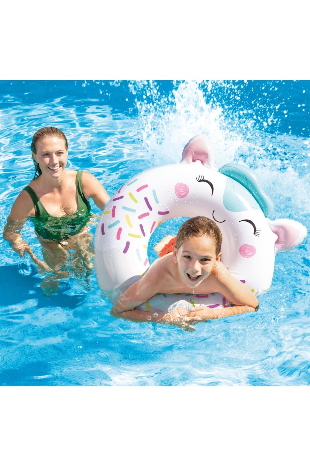 MAİN SHOP Intex + 8 Yaş Sevimli Hayvanlar Figürlü Çocuk Simit Şişme Havuz ve Deniz Yüzme Simidi M-59266