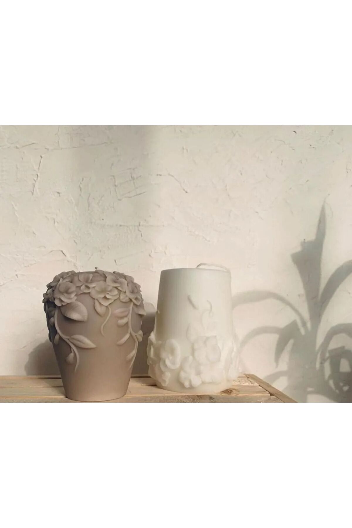 SCA CANDLE Dekoratif Mum Gül model Çiçekli Desenli Çiçekler üstte Kahve Renk Renk Luks Mum