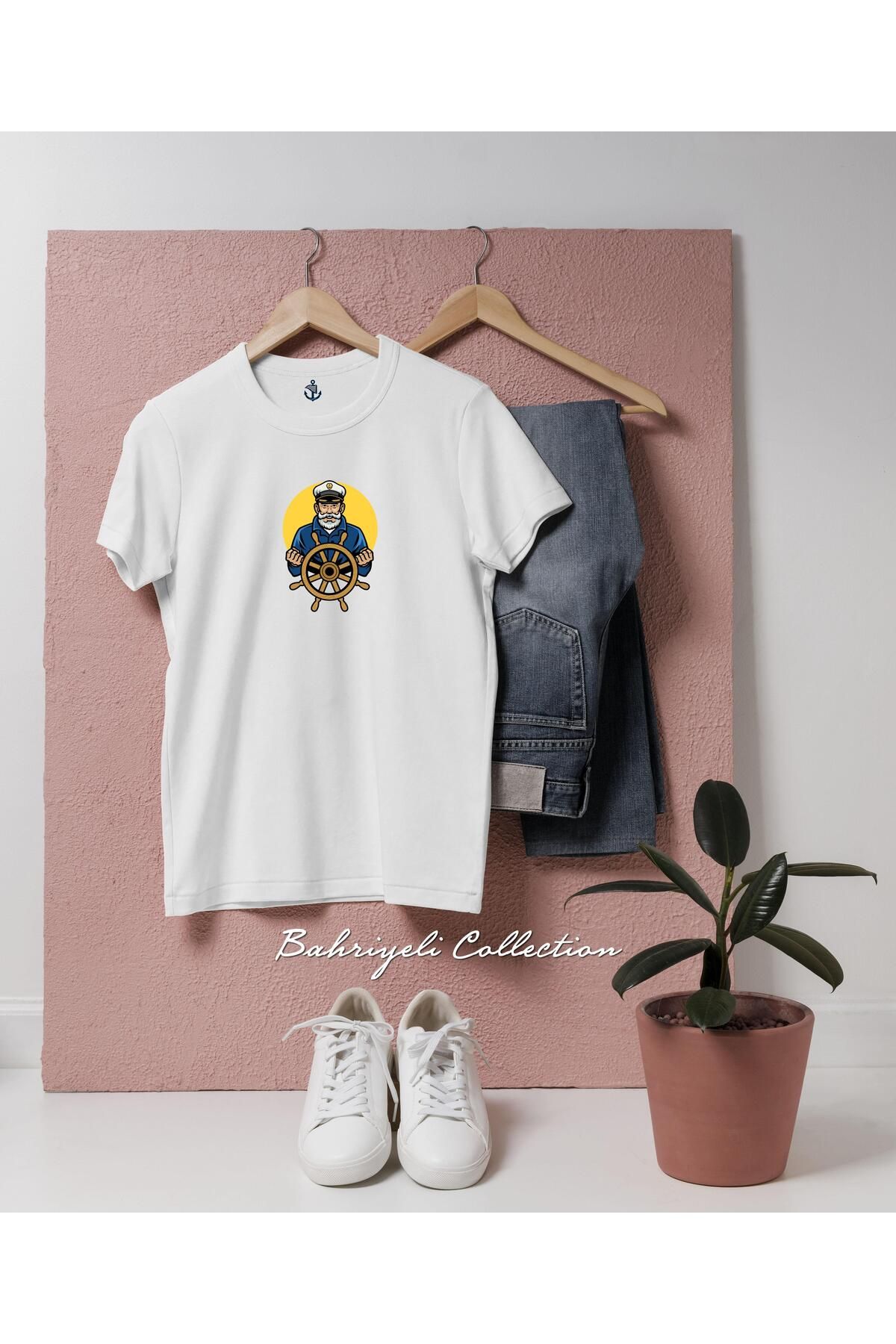 bahriyeli.jpeg Oversize Babalar Günü Kaptan Baba Tasarımlı Unisex T-Shirt