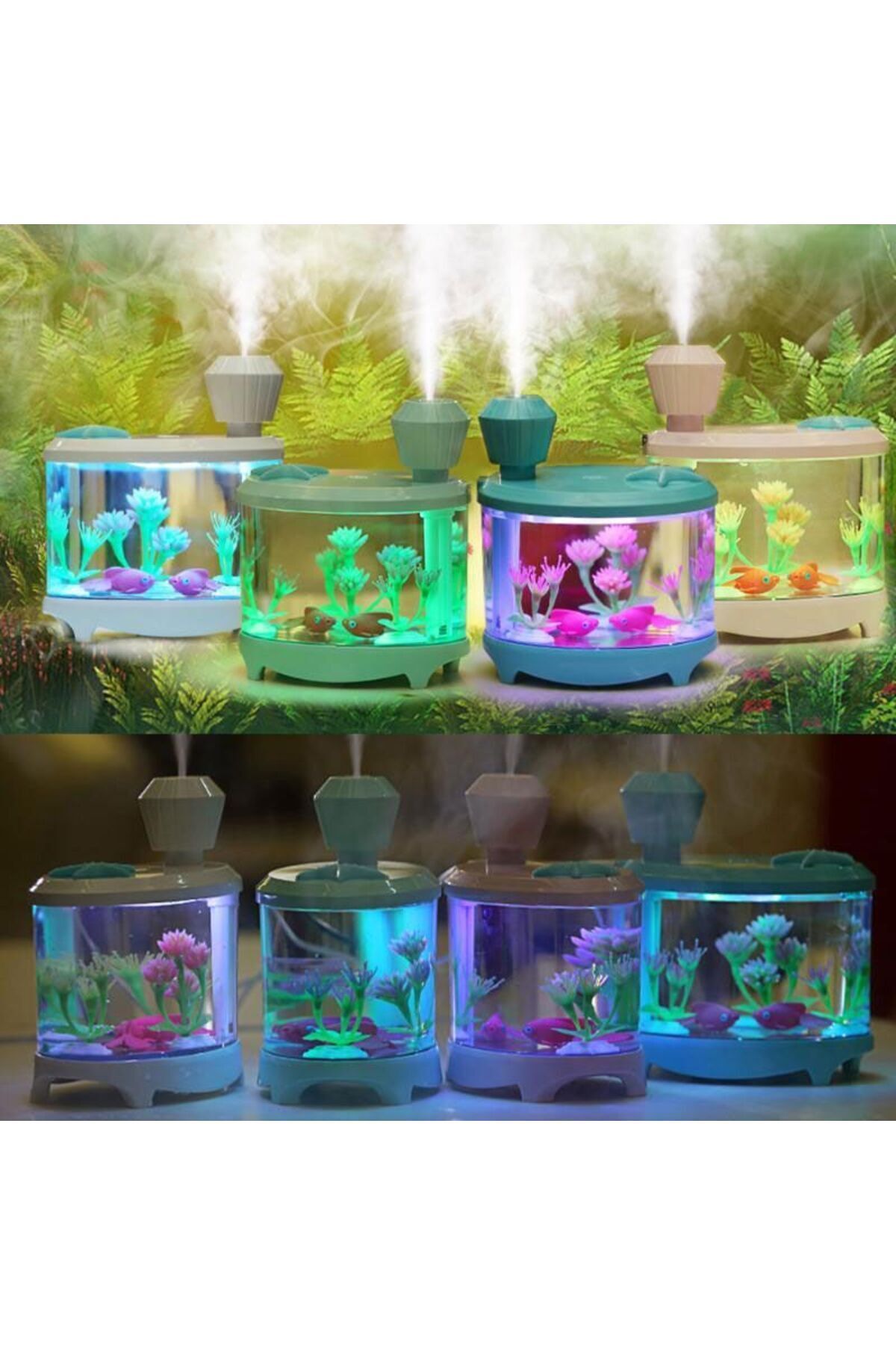 SerenityHaven Akvaryum Hava Nemlendiricili Gece Lambası Buhar Makinesi