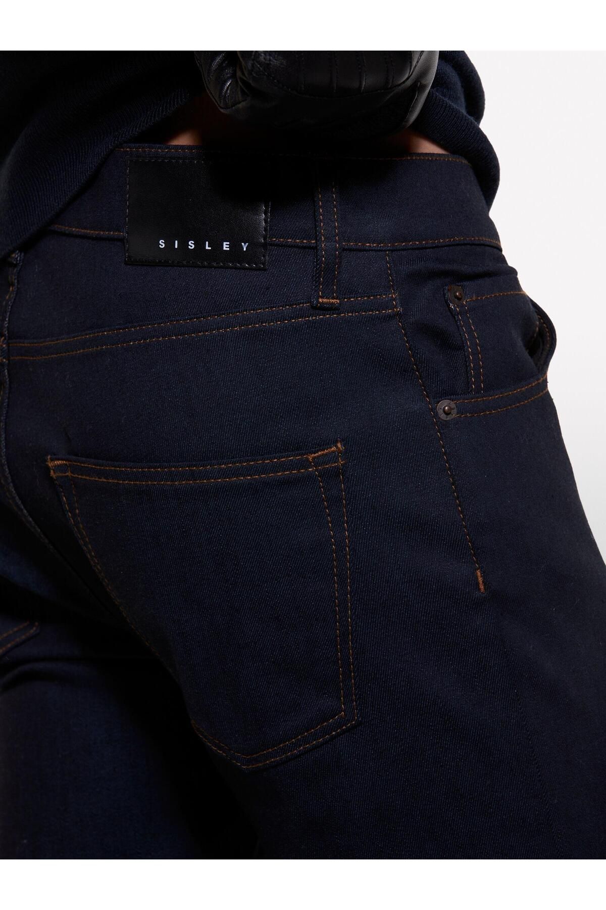 Sisley Pamuk Karışımlı 5 Cepli Deri Görünümlü Denim Pantolon Erkek 932 Pantolon - 324A4FLSSE02F