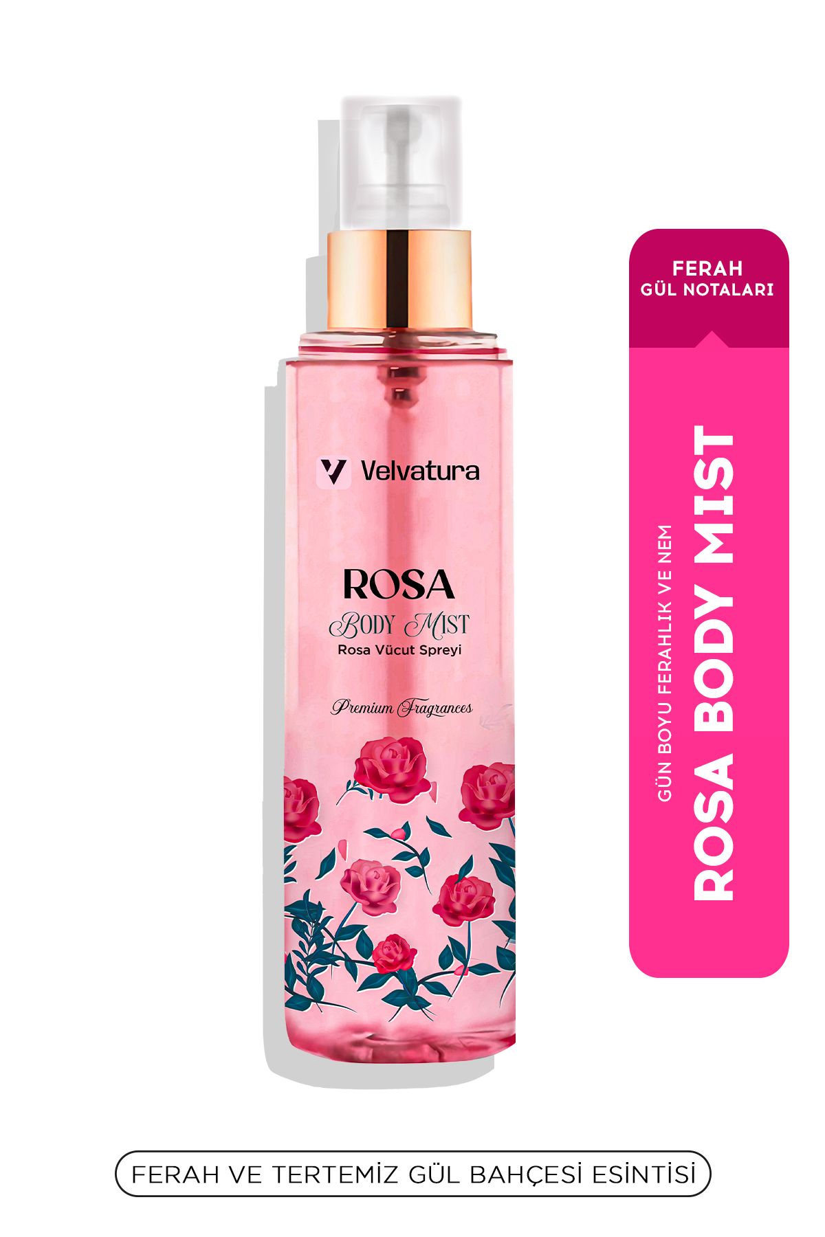 Velvatura Rosa Vücut Spreyi - Rosa Body Mist - Gül Vücut Spreyi Nemlendirici Etkili 200 ml