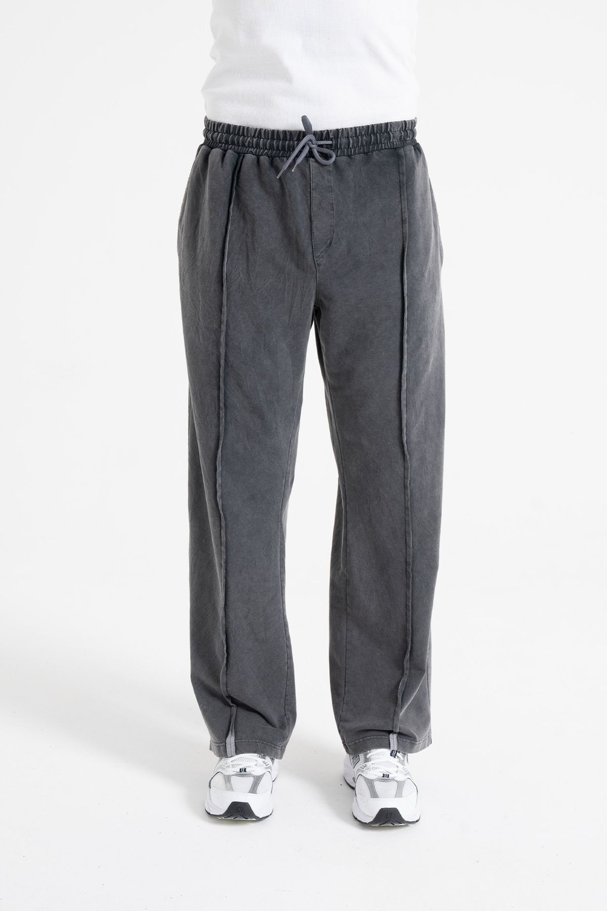 ATE WEAR Yıkamalı Ön Dikiş Detay Premium Baggy Eşofman