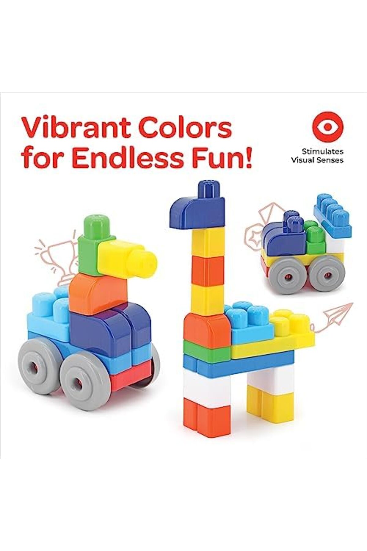 بلاکهای خلاقانه اسباببازی مون برند برای کودکان - ۳۰ عددی