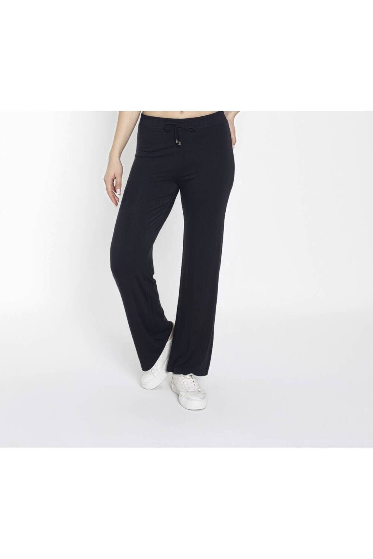 Star BESTTREND SİYAH KADIN YÜKSEK BEL BELİ BAĞCIKLI SPOR TAYT