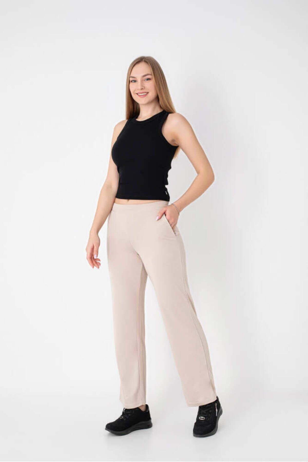 Star BESTTREND KADIN BEJ SCUBA MODAL CEPLİ PANTOLON
