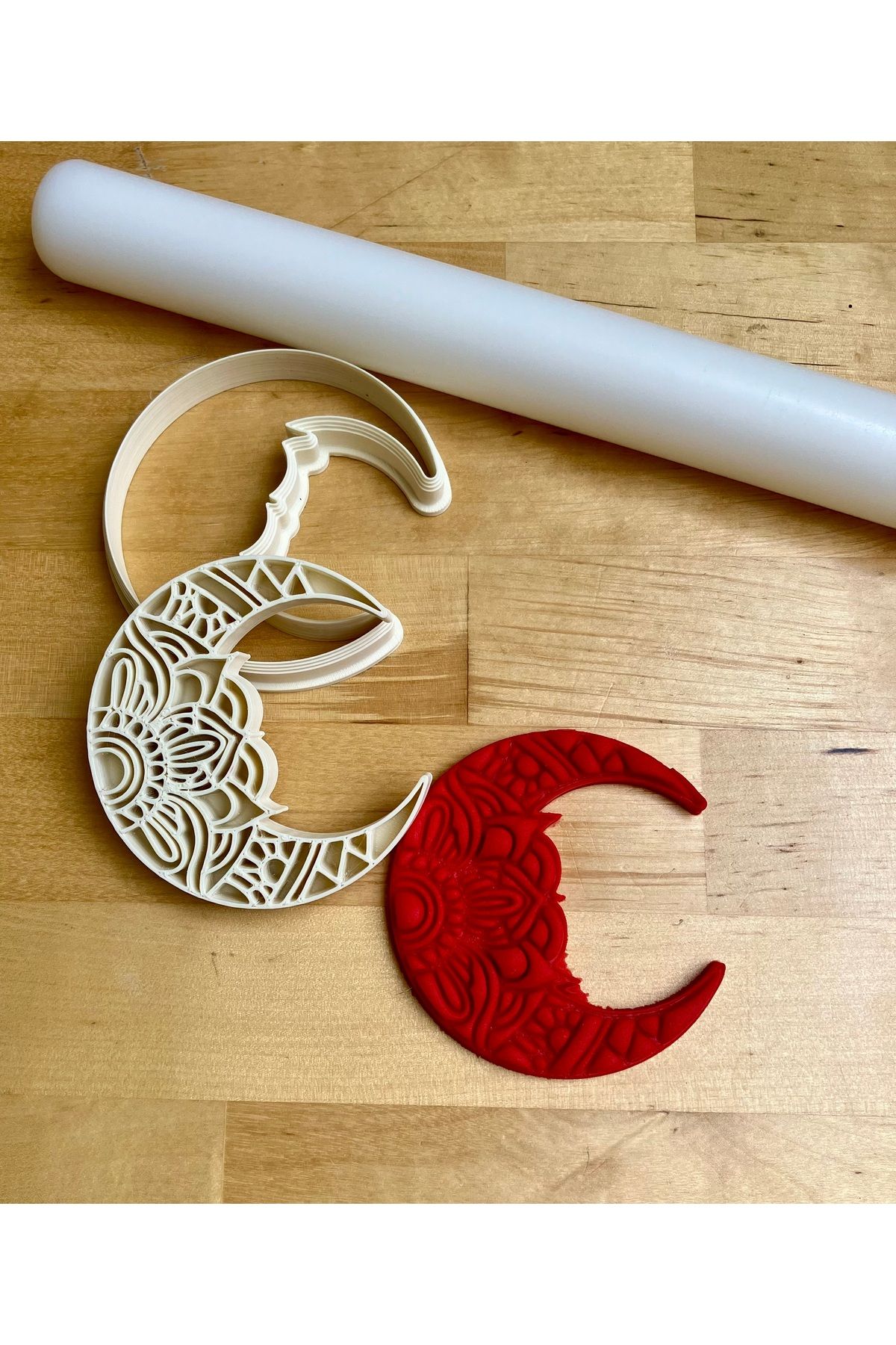 Volala Mandala Desenli Ay Seramik Çamuru Kalıbı