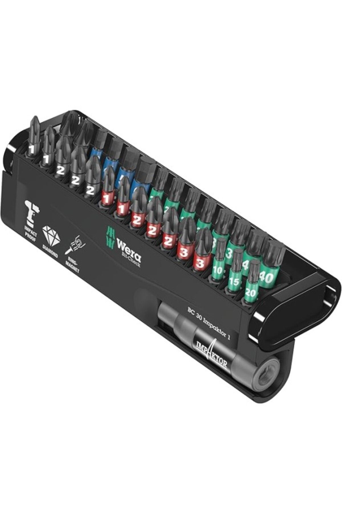 ShopZum Wera 05057690001 Bit-Check 30 Impaktor 1, Impaktor Bits Uç Seti, Darbeli Uygulamalar Için