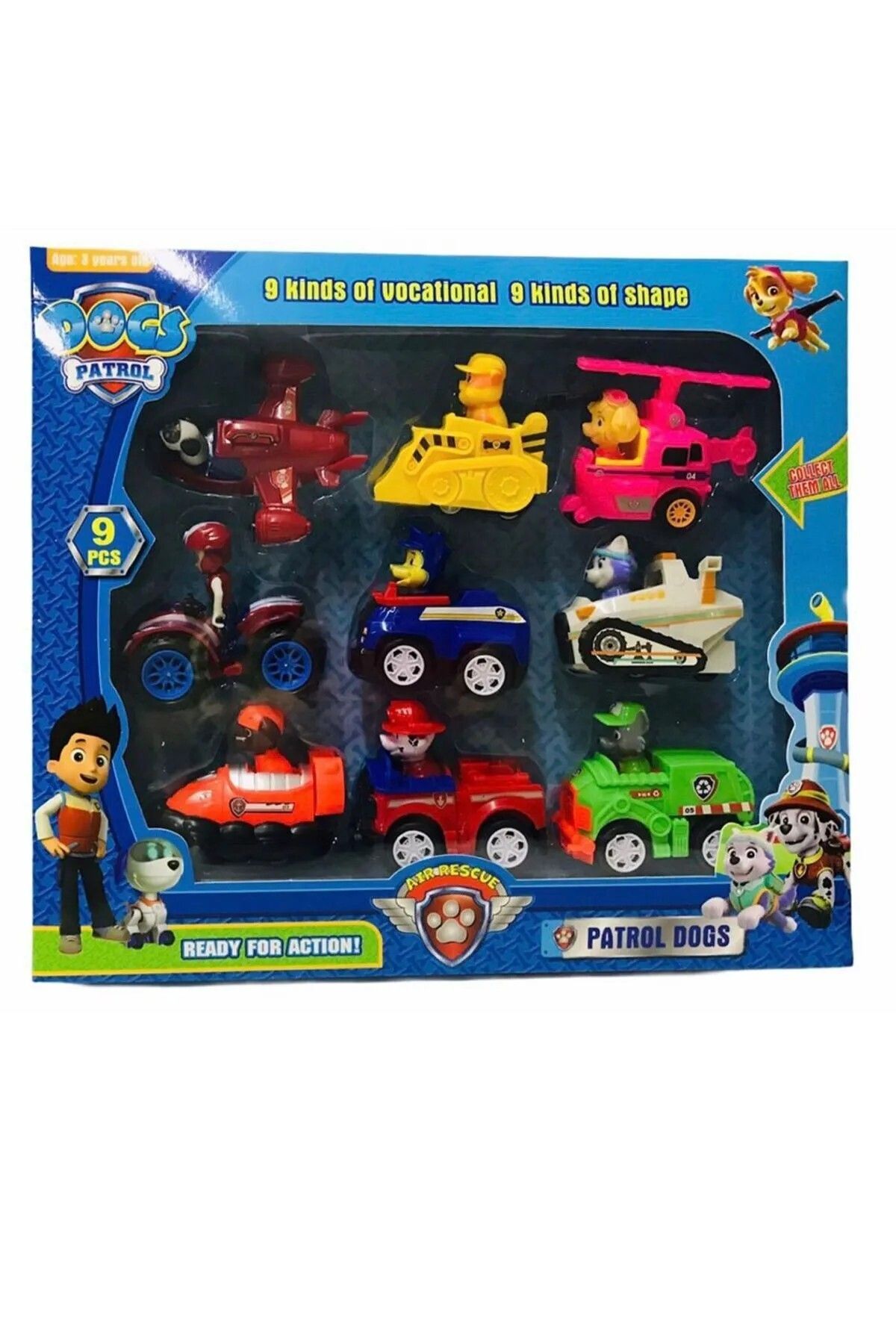 ferman's home Paw Patrol 9lu Figür Ve Araçları Seti Paw Patrol Karakter Figür Oyuncak