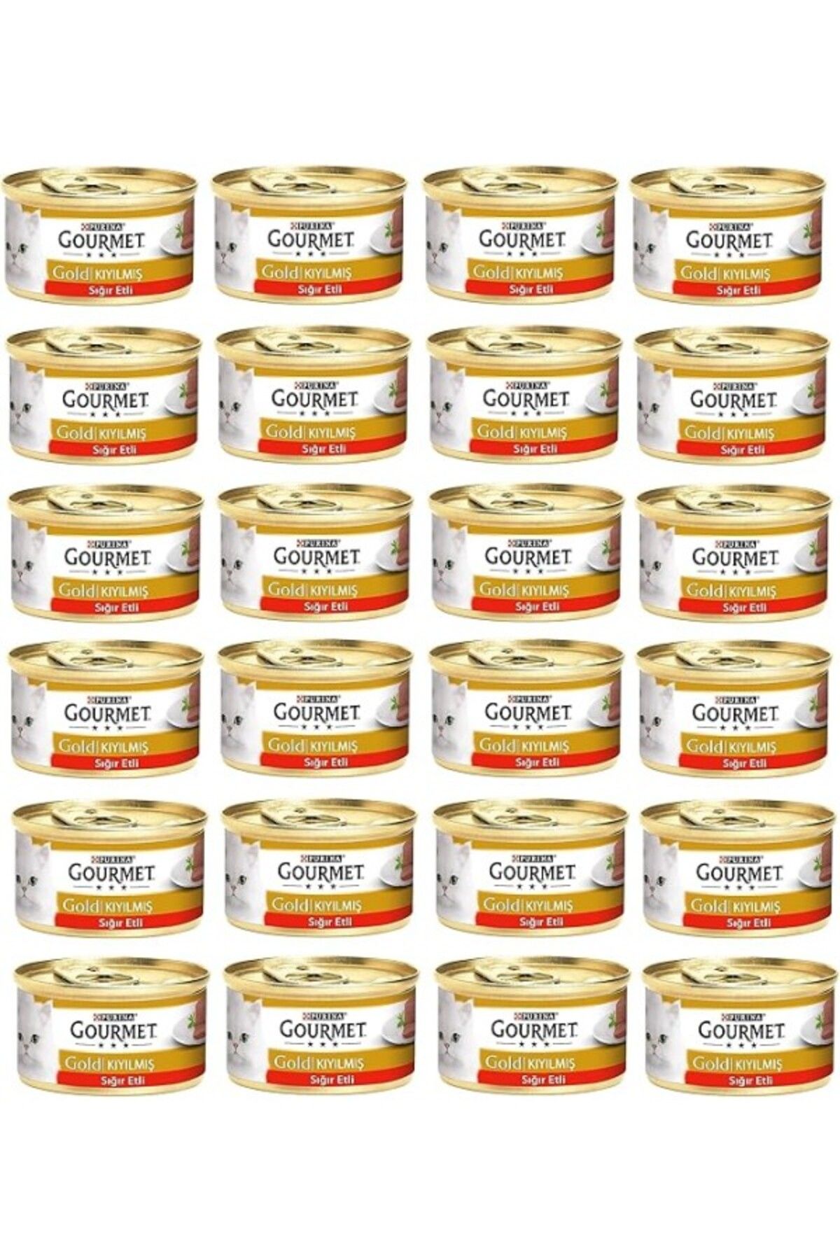 ShopZum Gourmet Gold Kıyılmış Sığır Etli Yaş Kedi Maması (24 X 85 GR)