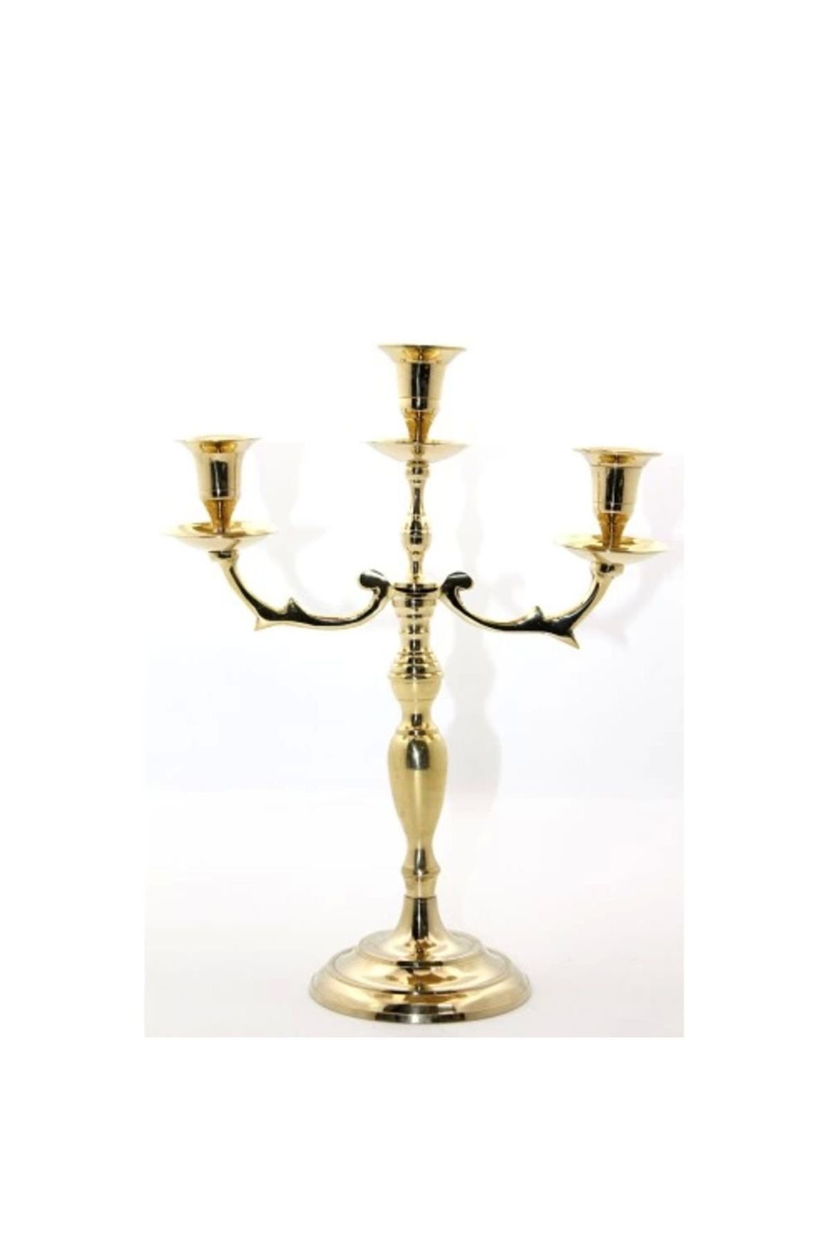 SerenityHaven Pirinç 3'lü Şamdan Model 2