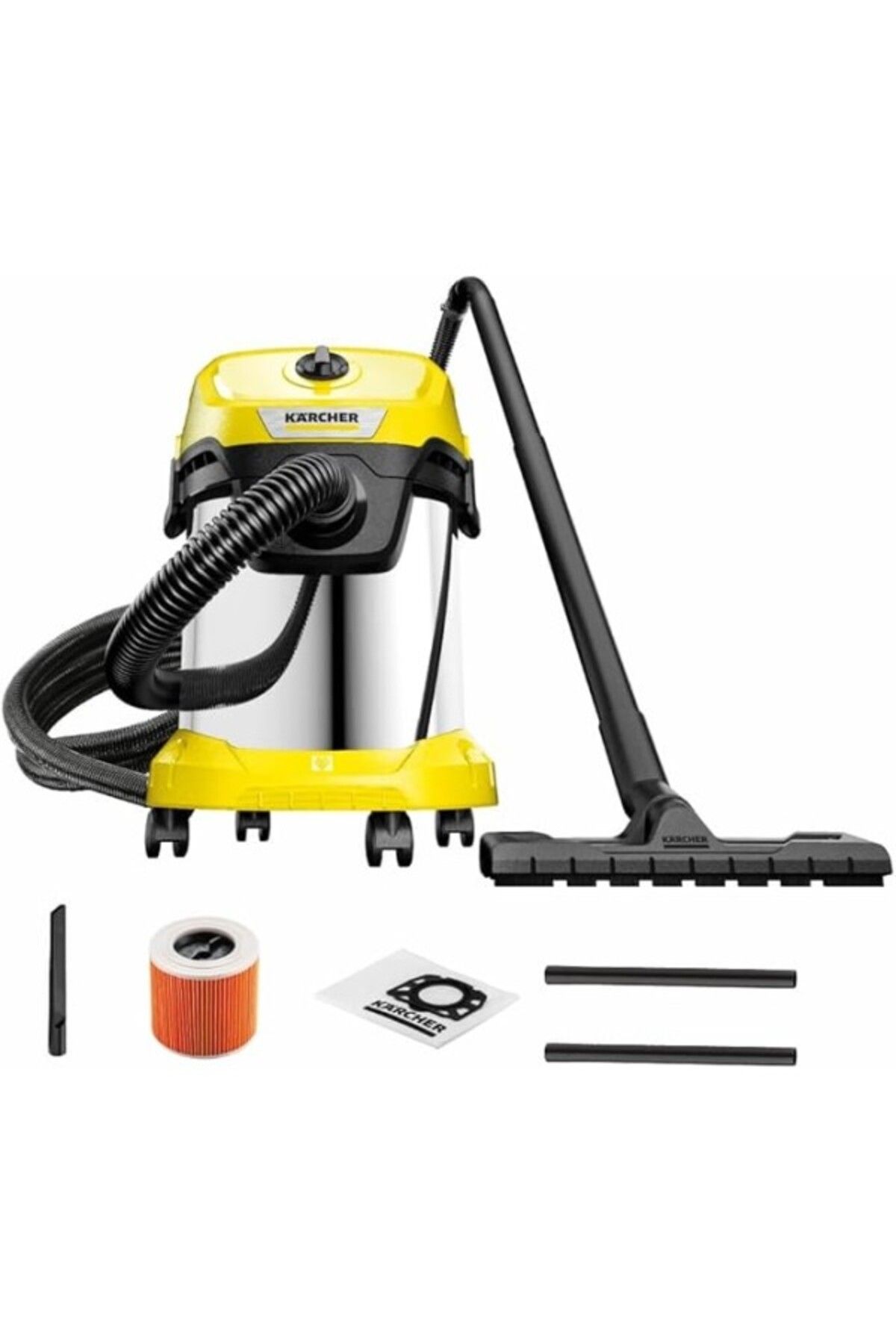 ShopZum Kärcher Islak/kuru Elektrikli Süpürge Wd 3 S V-17/4/20, Kartuş Filtresi, Keçe Filtre Torbası Dahil