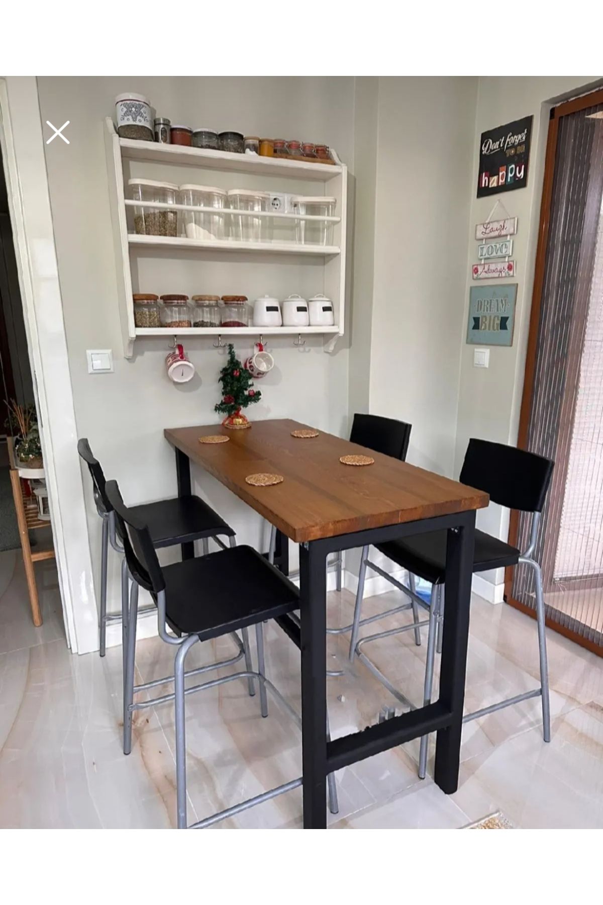 uğurlubaylar %100 doğal ağaç bar masası 140x50cm