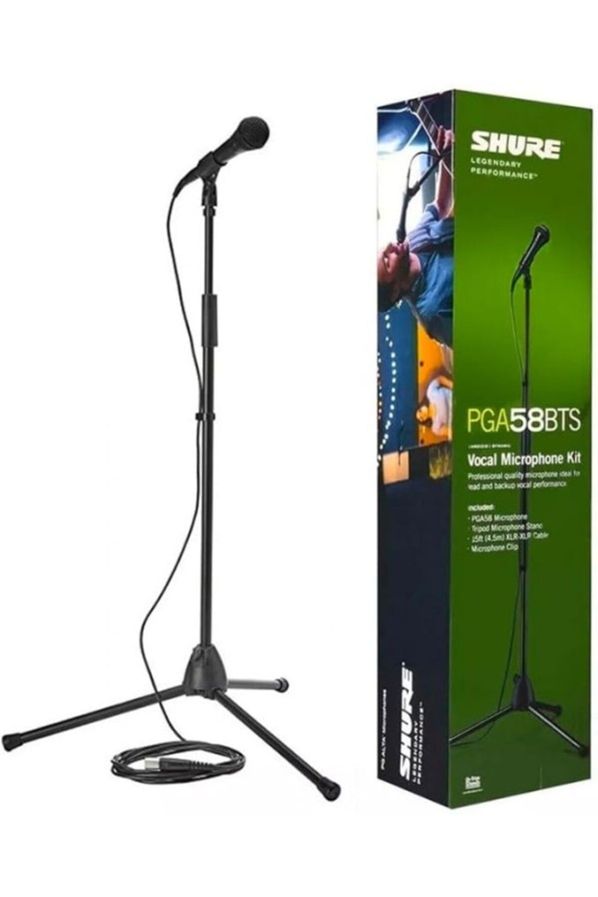 ShopZum Shure Pga58 Standlı, Kardioid Dinamik Vokal Mikrofonu