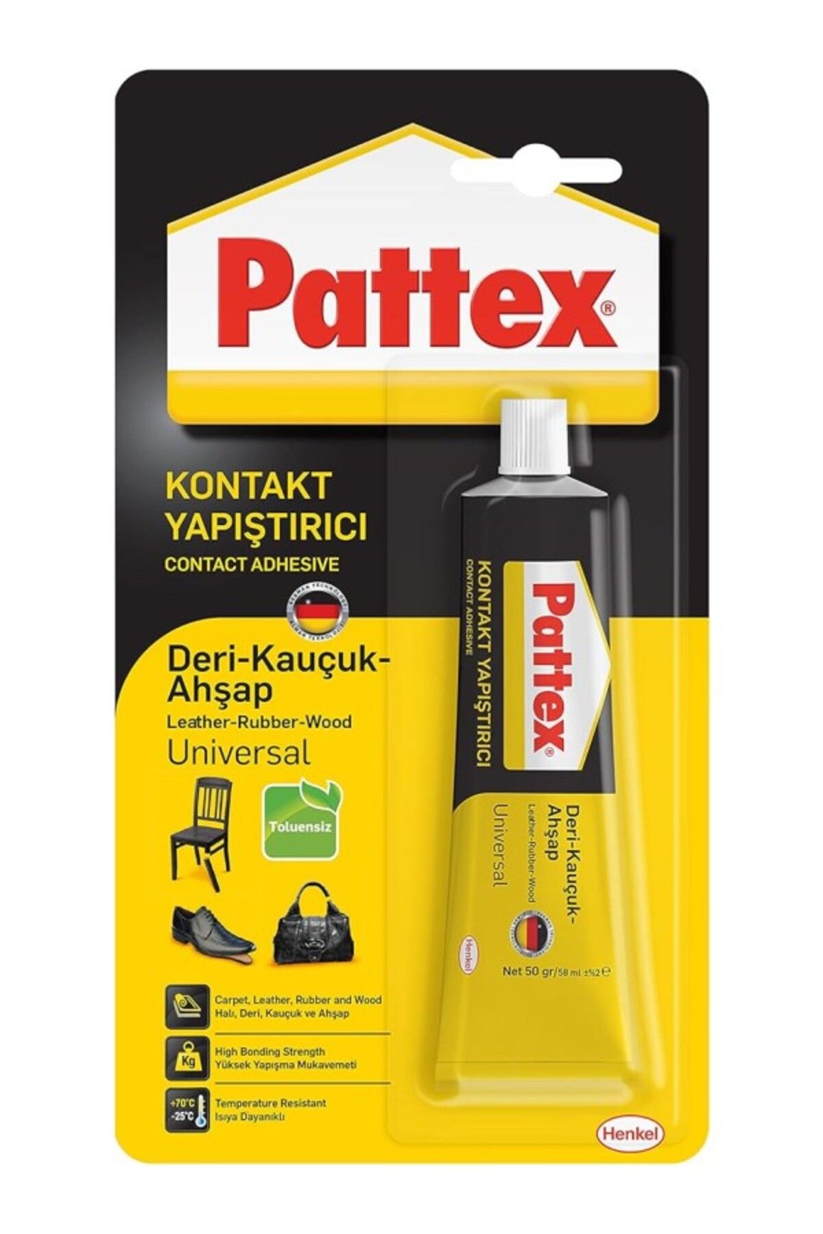ShopZum Pattex Deri-Kauçuk Ahşap Yapıştırıcı, Çeşitli Malzemelere Uygun Dirençli Ve Çok Güçlü Yapıştırıcı