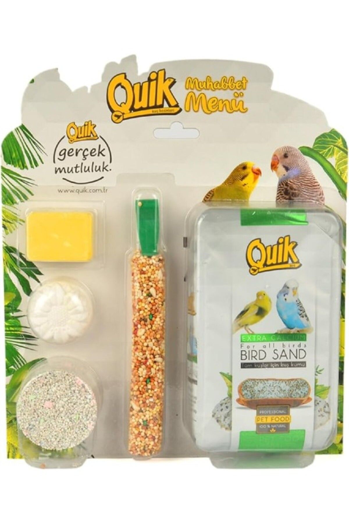 ShopZum Quik Muhabbet Kuşu Menüsü ( Kum, Mineral Blok, Kraker...)