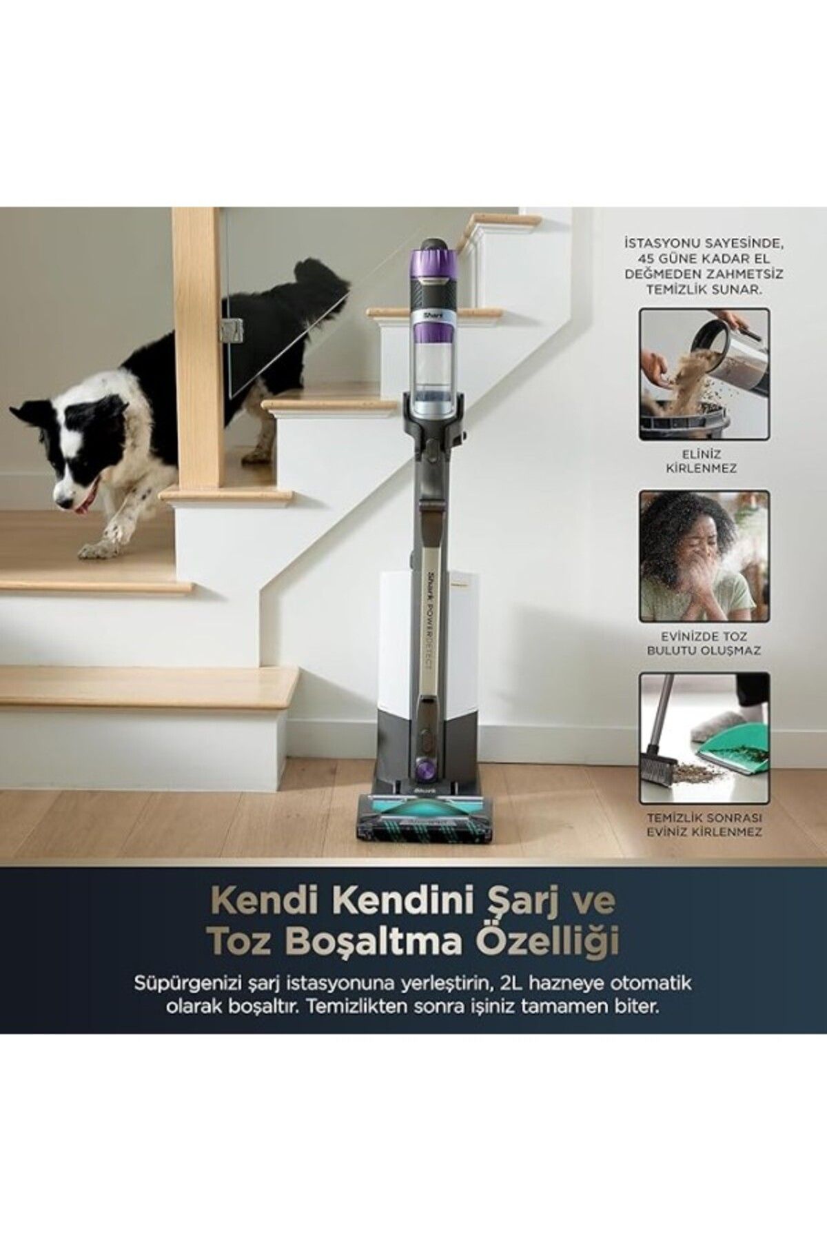 Shark Powerdetect Clean&amp;amp;empty Auto-empty Sistemli Pet Başlıklı Şarjlı Dikey Süpürge Ip3251e - 7