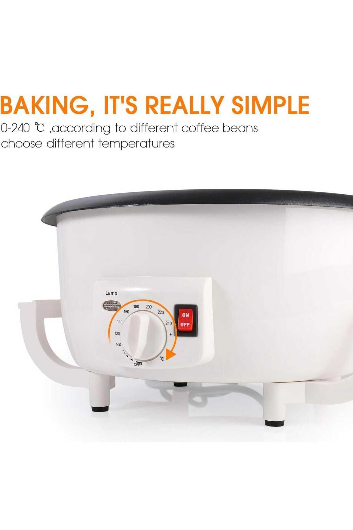 Generic-2 in 1 Electric Coffee Roaster & Popcorn Maker – 1500g Capacity with Timer & Temp Control 3