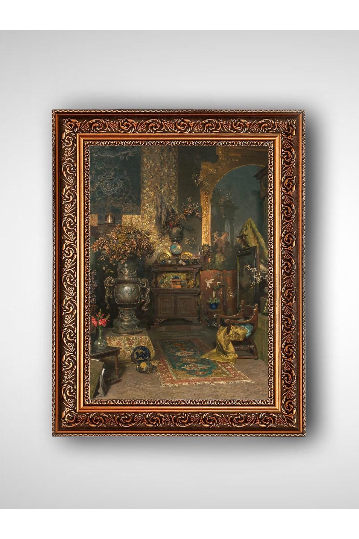 WoodyArts Eski Bir Oda - Altın Renkli Vintage Çerçeve