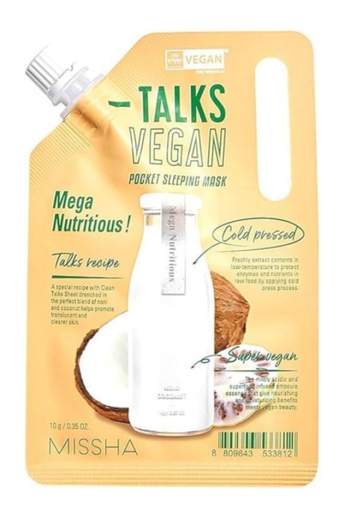 ShopZum Besleyici&amp;aydınlatıcı Vegan Uyku Maskesi10g Talks Vegan Squeeze Pocket Sleeping Mask Mega Nutri