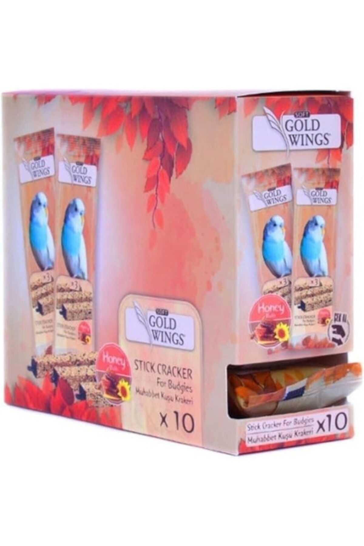 ShopZum Gold Wings Ballı Muhabbet Kuşu Krakeri, 3'Lü