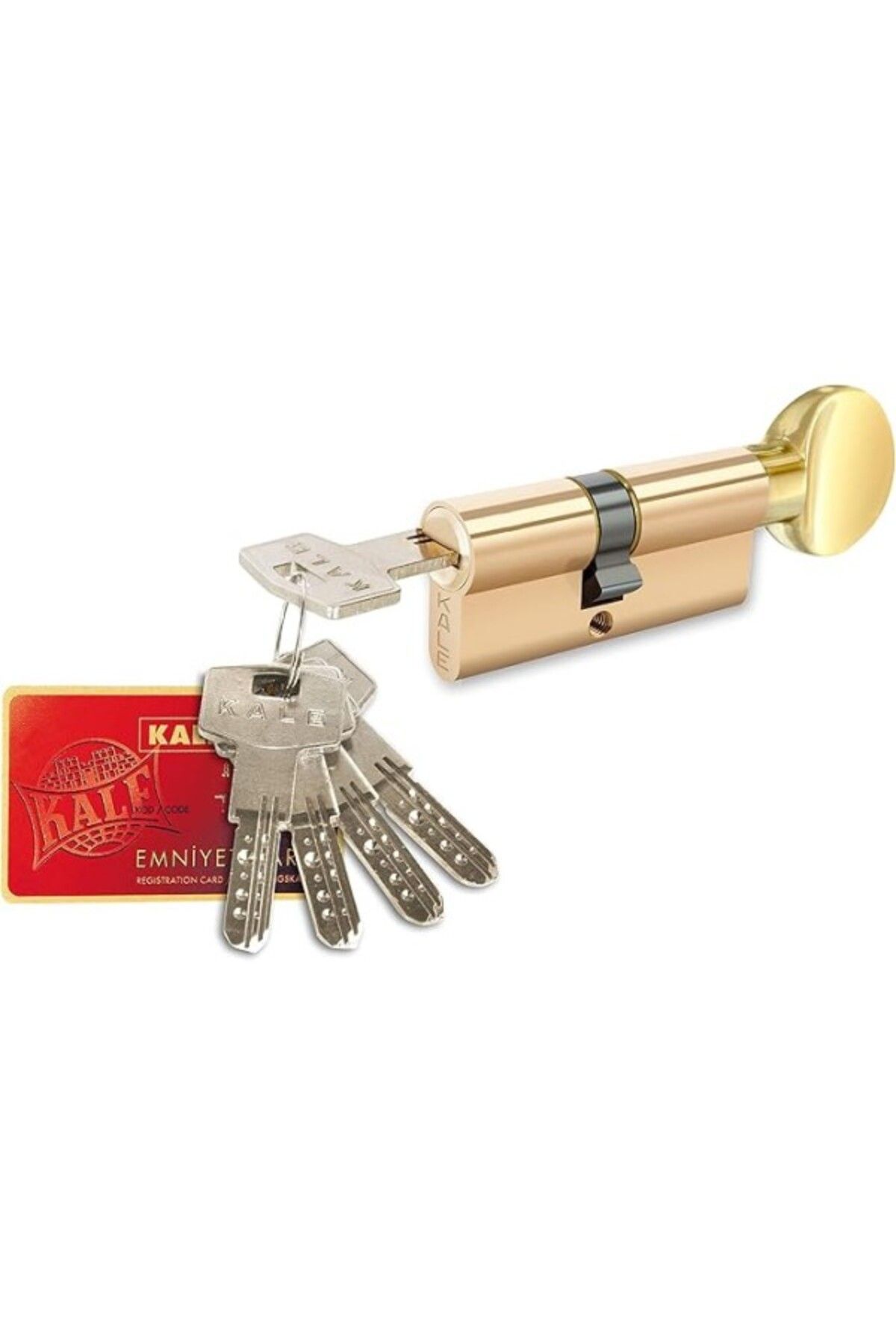ShopZum Kale Kilit 164Bme00001 Bilyalı Mandallı Silindir Çelik Pimli Altın Rengi, 68Mm