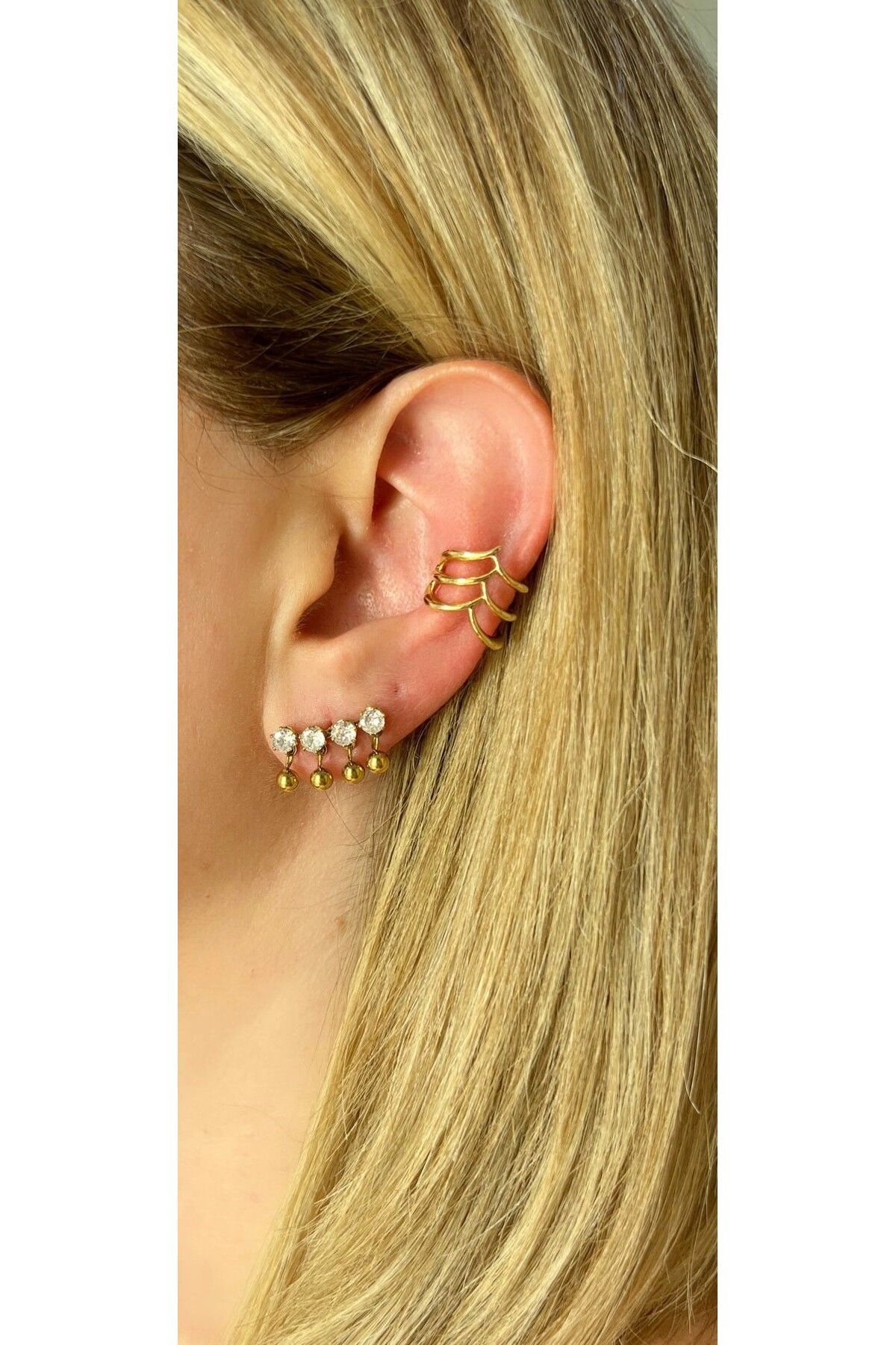 Store Diva Charm Gold Hareketli Küpe