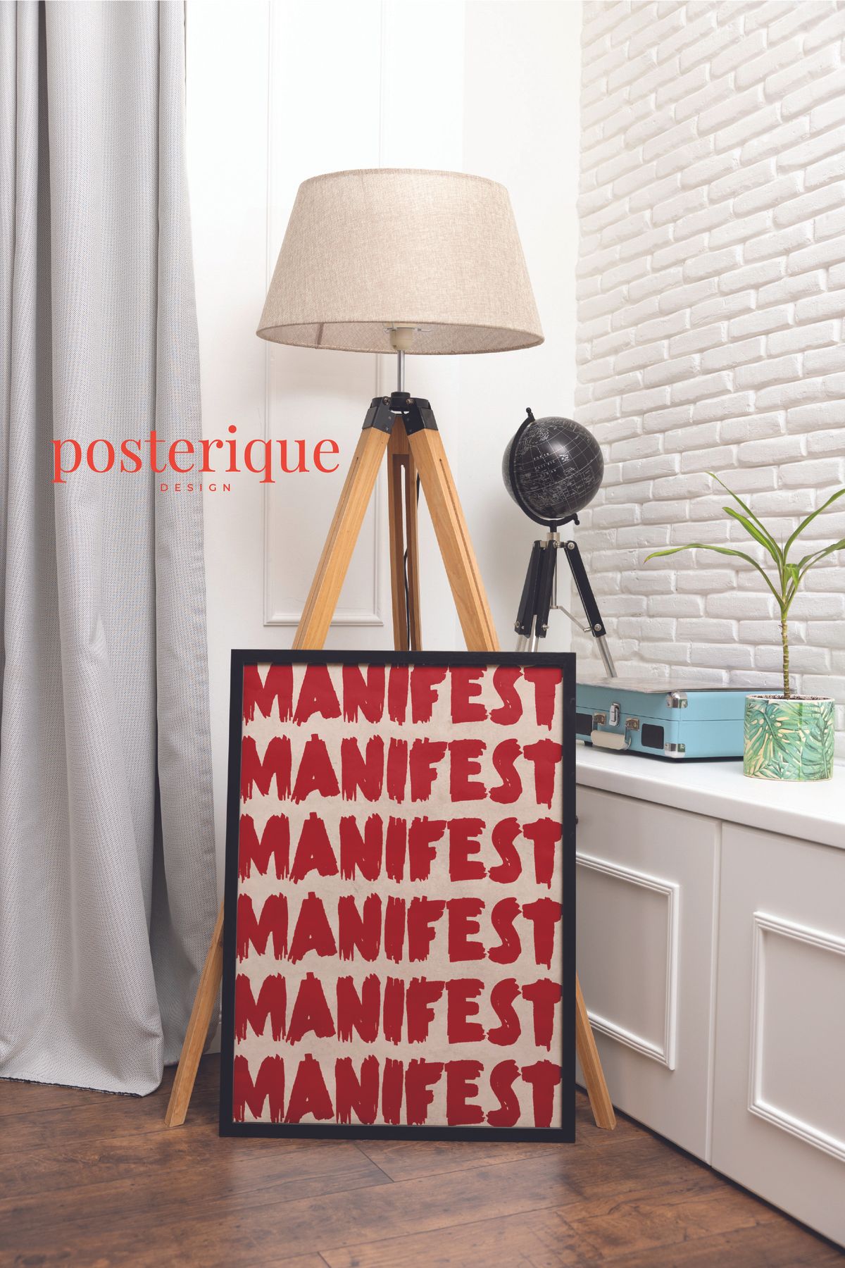 posterique Manifesto Kırmızı Çerçevesiz Poster Çerçevesiz Tablo