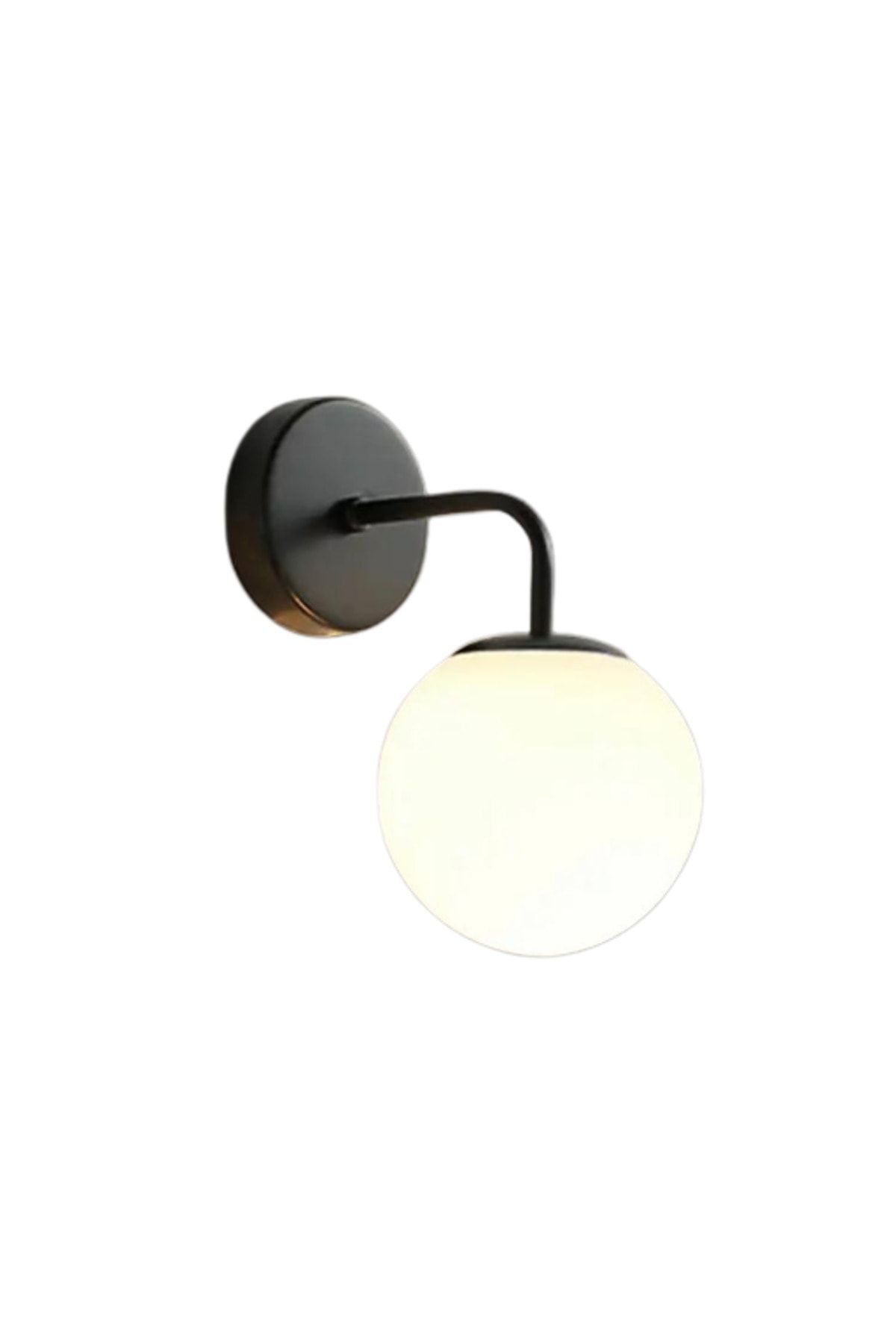 SerenityHaven Ryslight Siyah Modern Opal Camlı Dekoratif Rustik Duvar Aplik