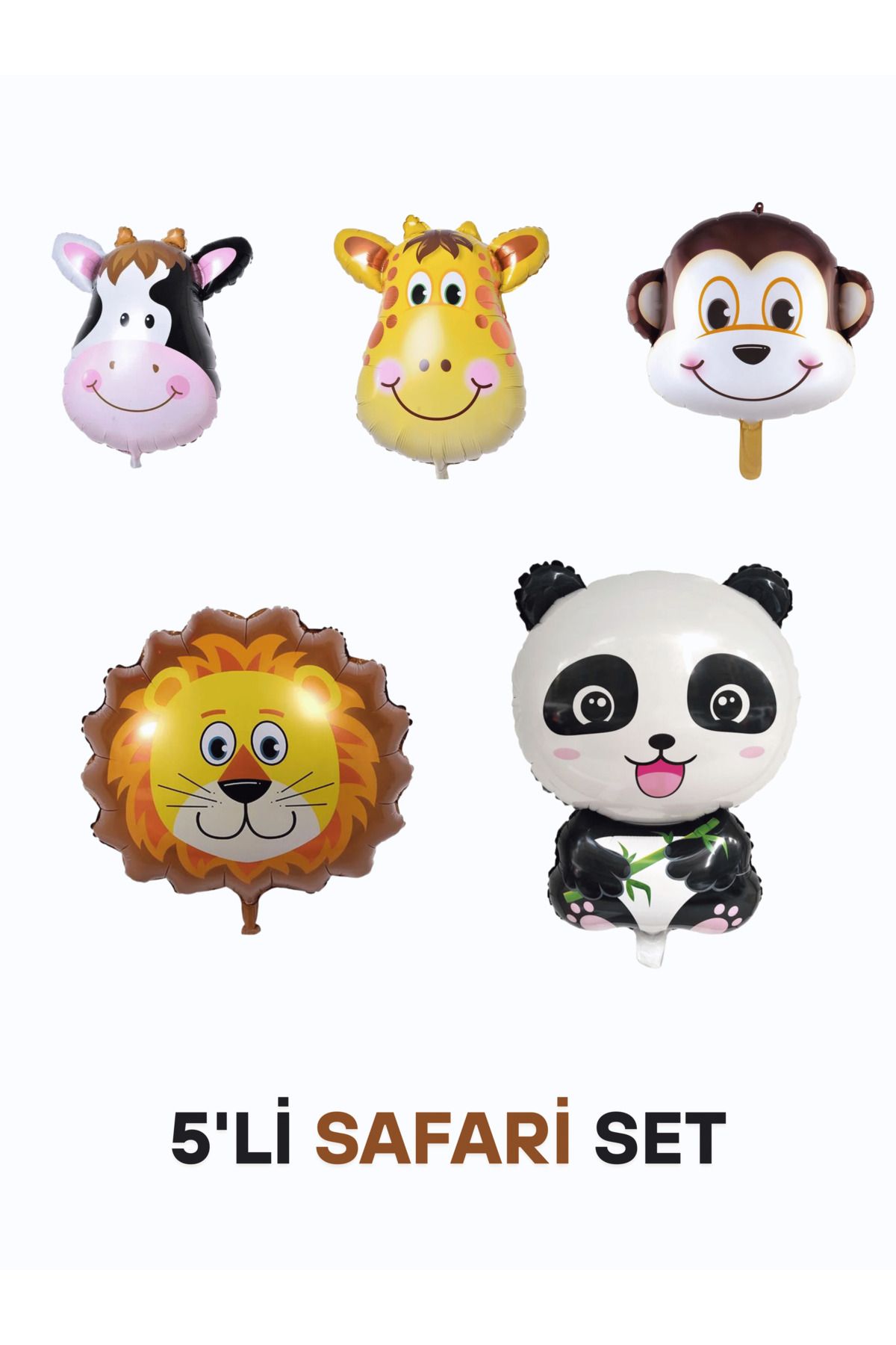 Mielibon Safari Temalı Hayvan Figürlü Folyo Balon