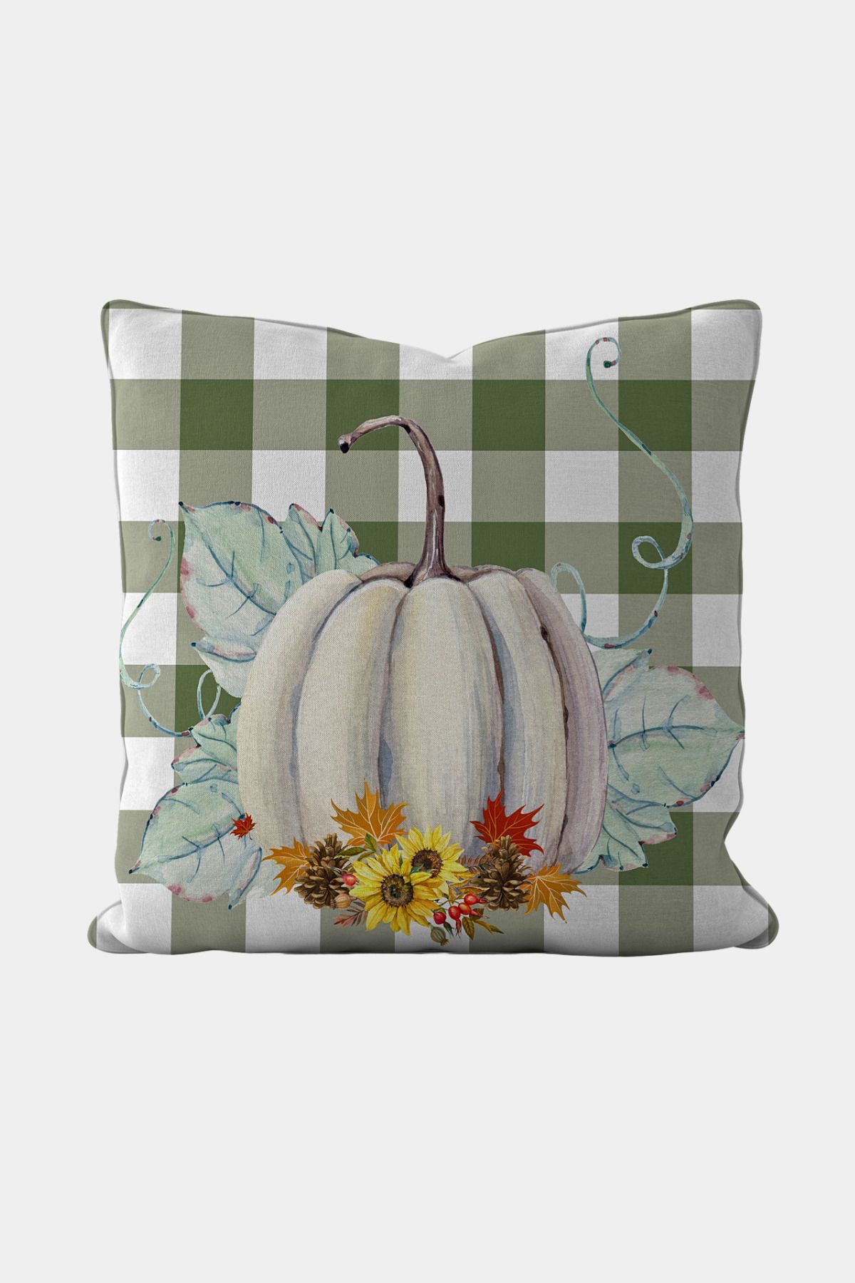 Home Seray Home Fall Balkabaklı Çift Tarafı Desenli Kadife Dokulu Kırlent Kılıfı