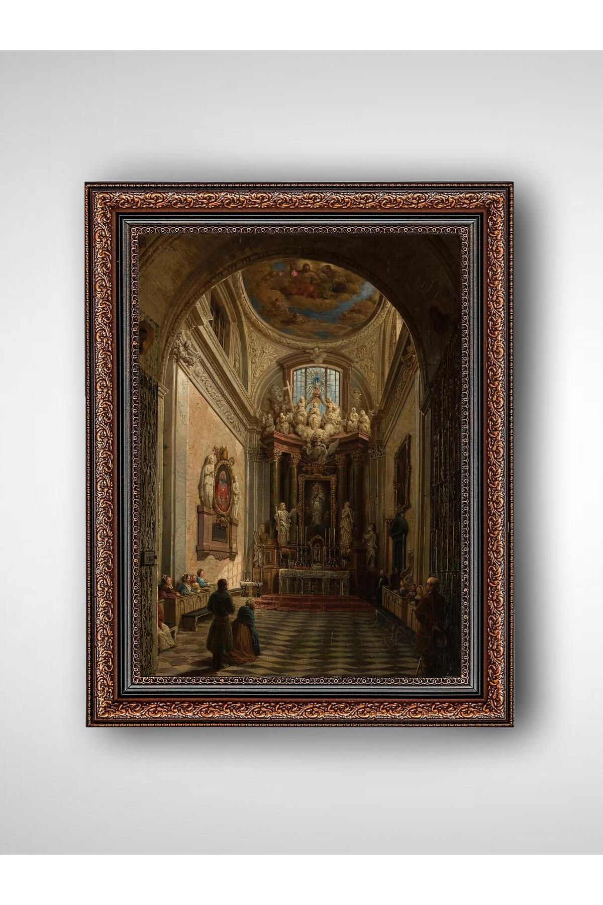 WoodyArts Kilise Vintage - Kahverengi Vintage Çerçeve