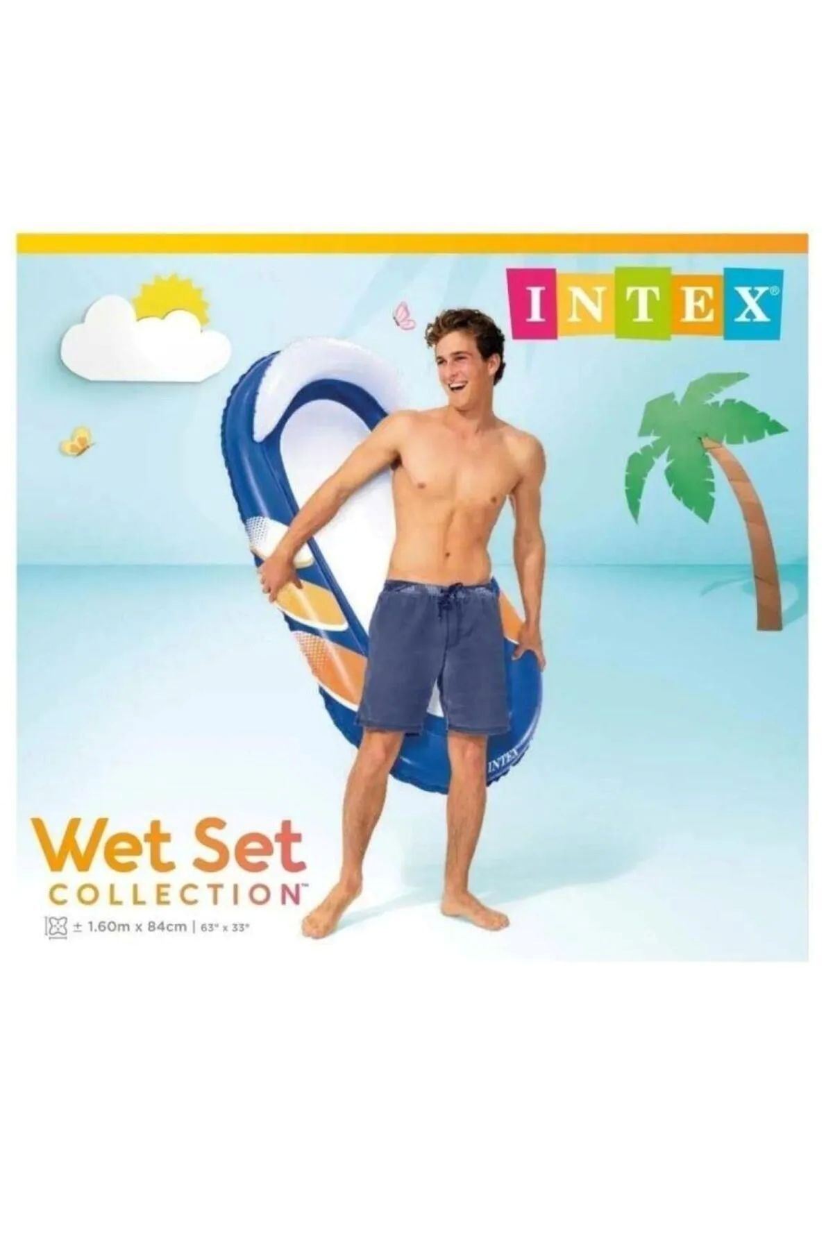 Intex Wet Set Collection fileli yatak 160 x 84 cm Mavi